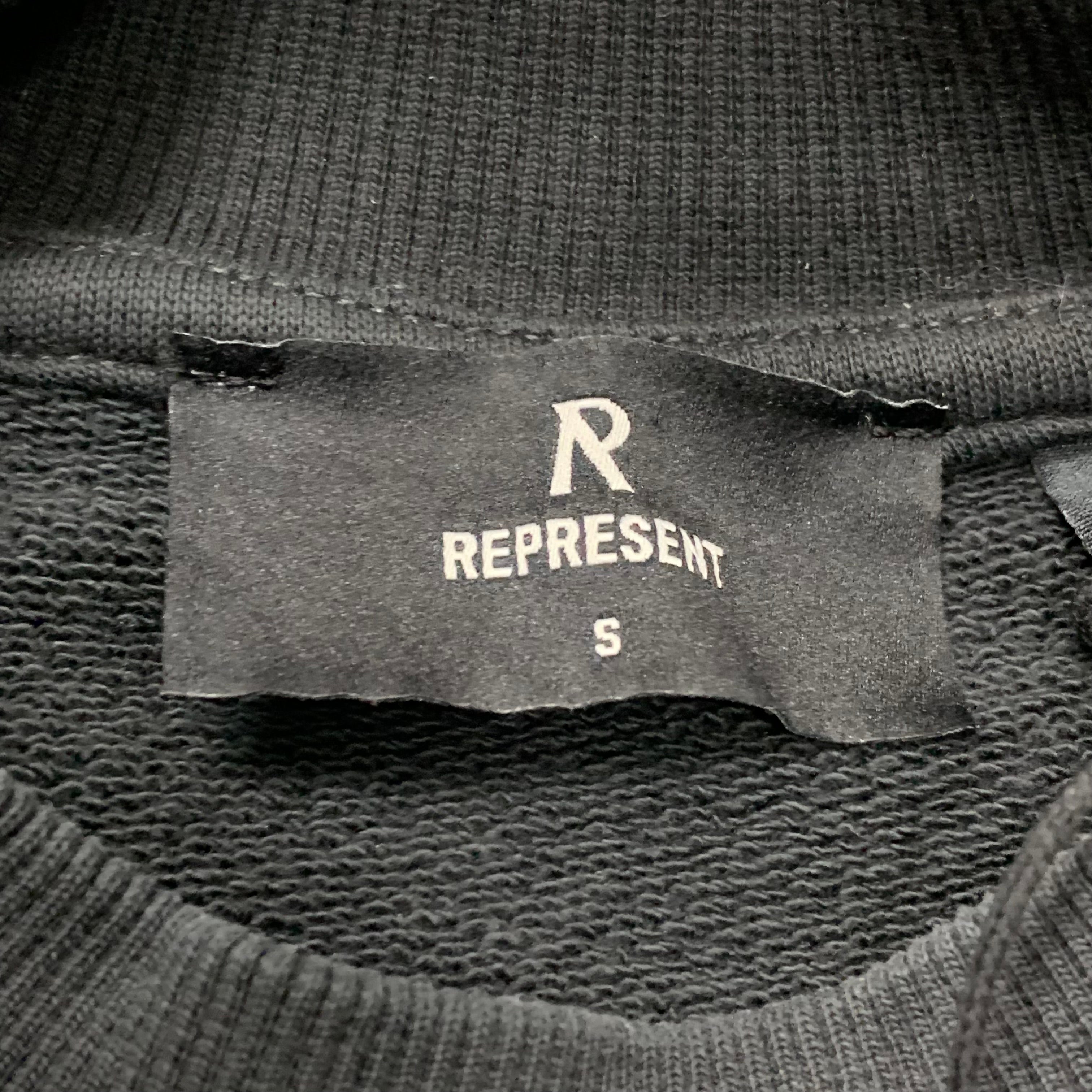Represent Small Out The Shadows Stained Black Sweatshirt Crewneck