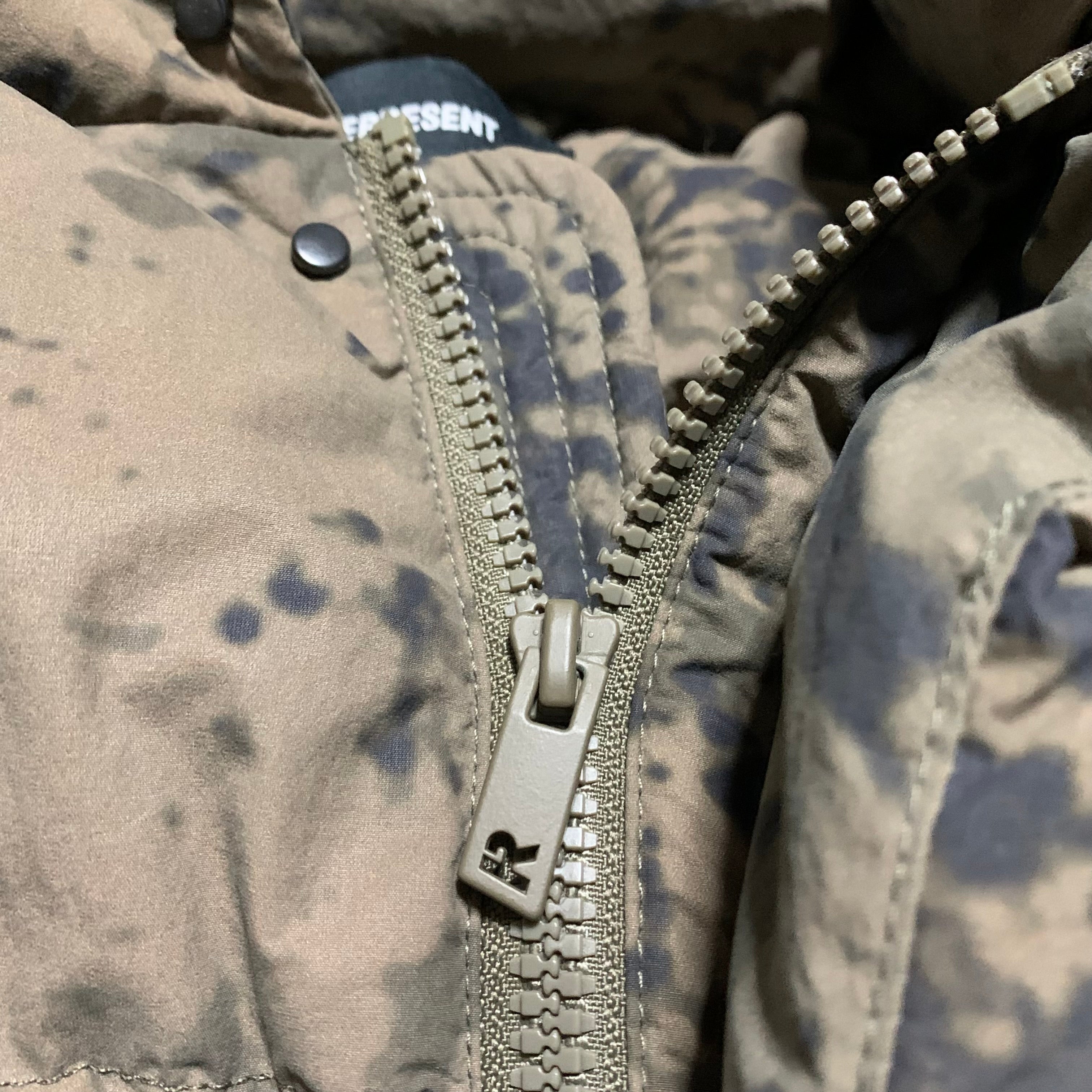 Represent XS Puffer Jacket Green Camo Camouflage (RRP £340)