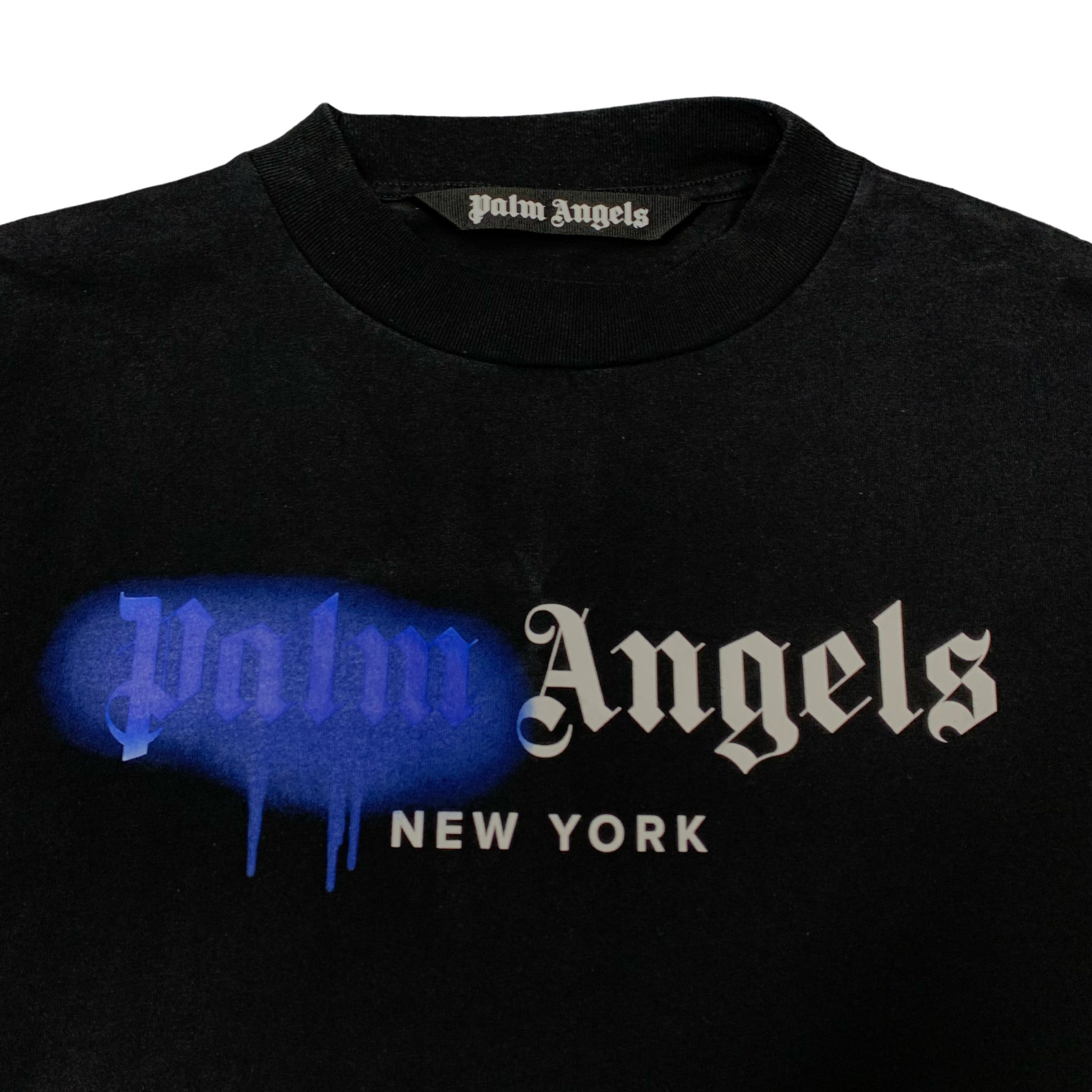 Palm Angels Medium Tee New York Sprayed Black T-Shirt