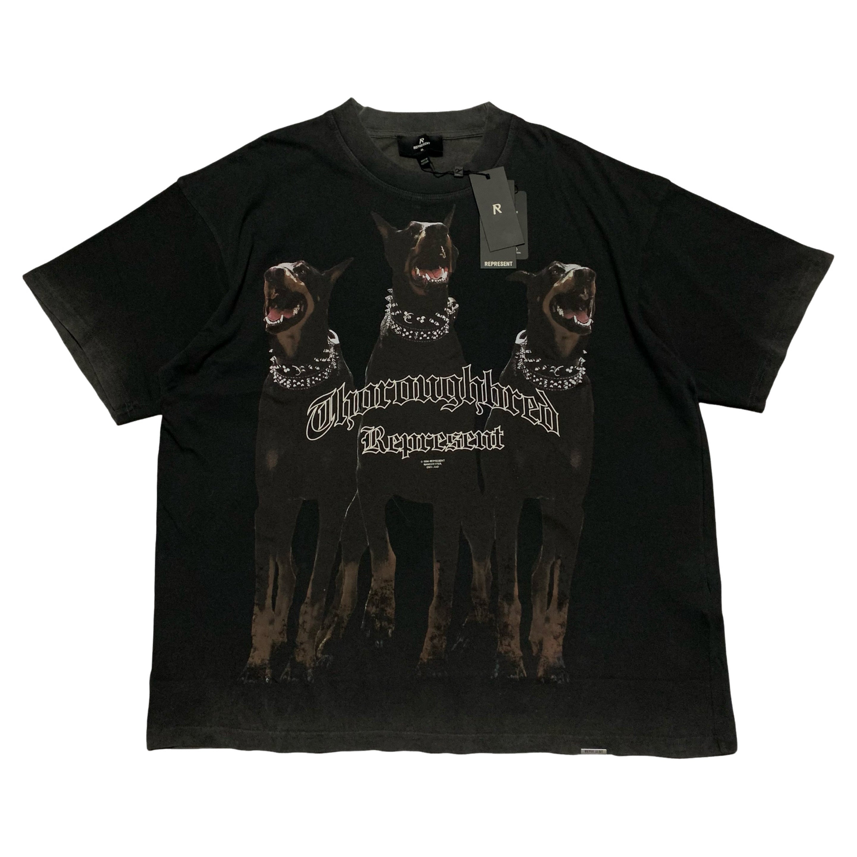 Represent XL Thoroughbred Dog Vintage Black Tee