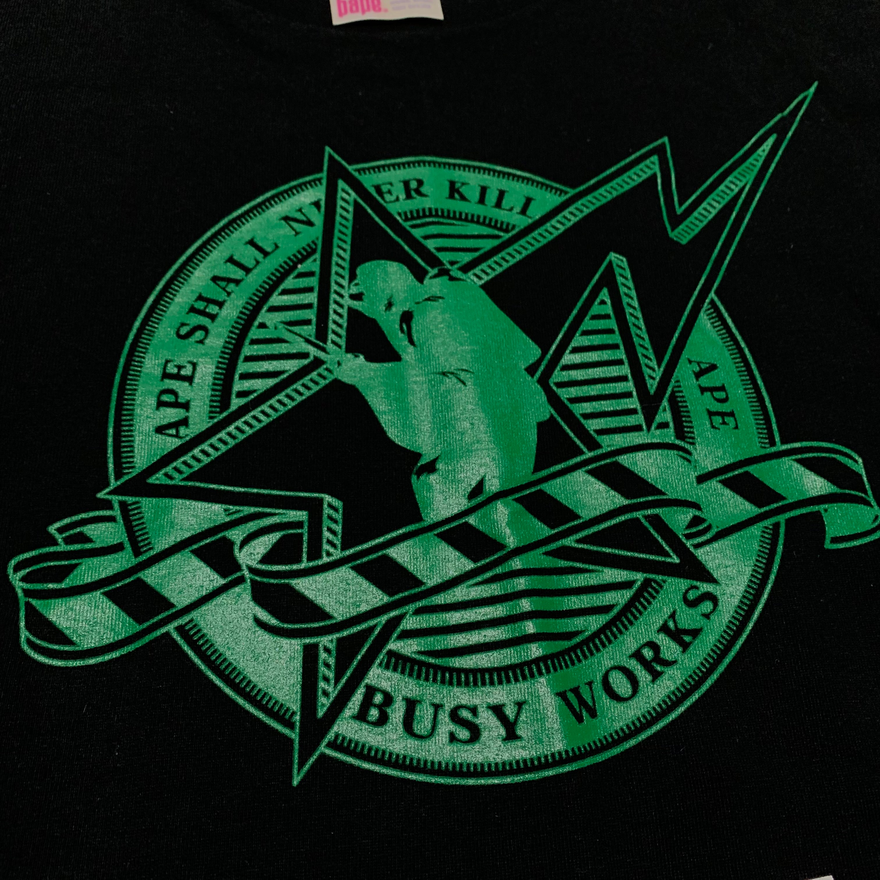 Bape Medium Busy Works Graphic Black Tee A Bathing Ape 2007