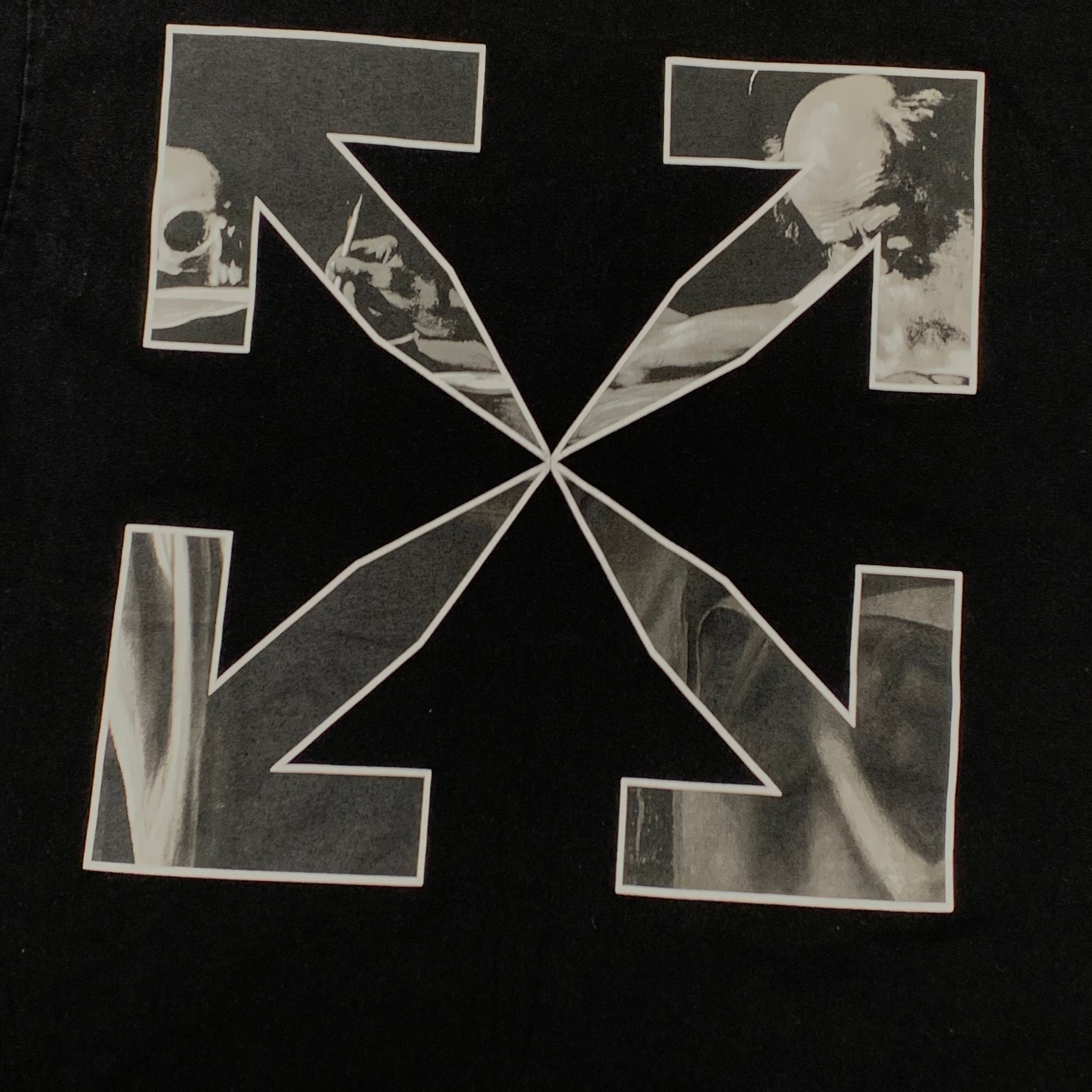 Off White Large Tee Caravaggio Arrows Black T-Shirt Virgil Abloh