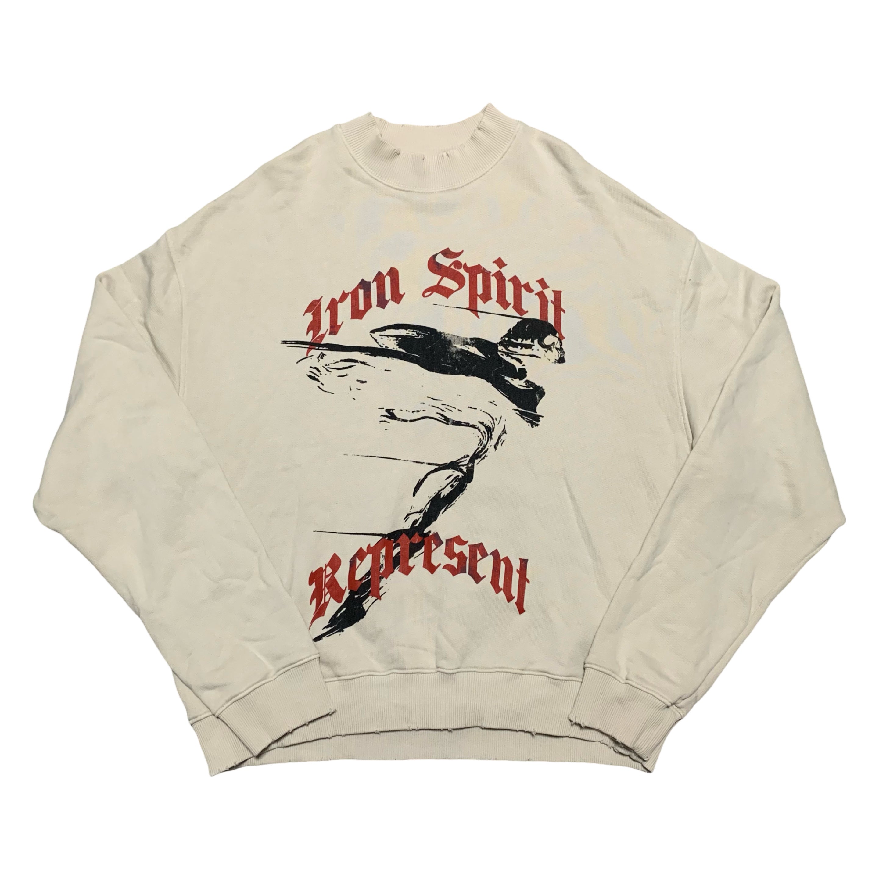 Represent Small Iron Spirit Vintage White Sweatshirt Crewneck