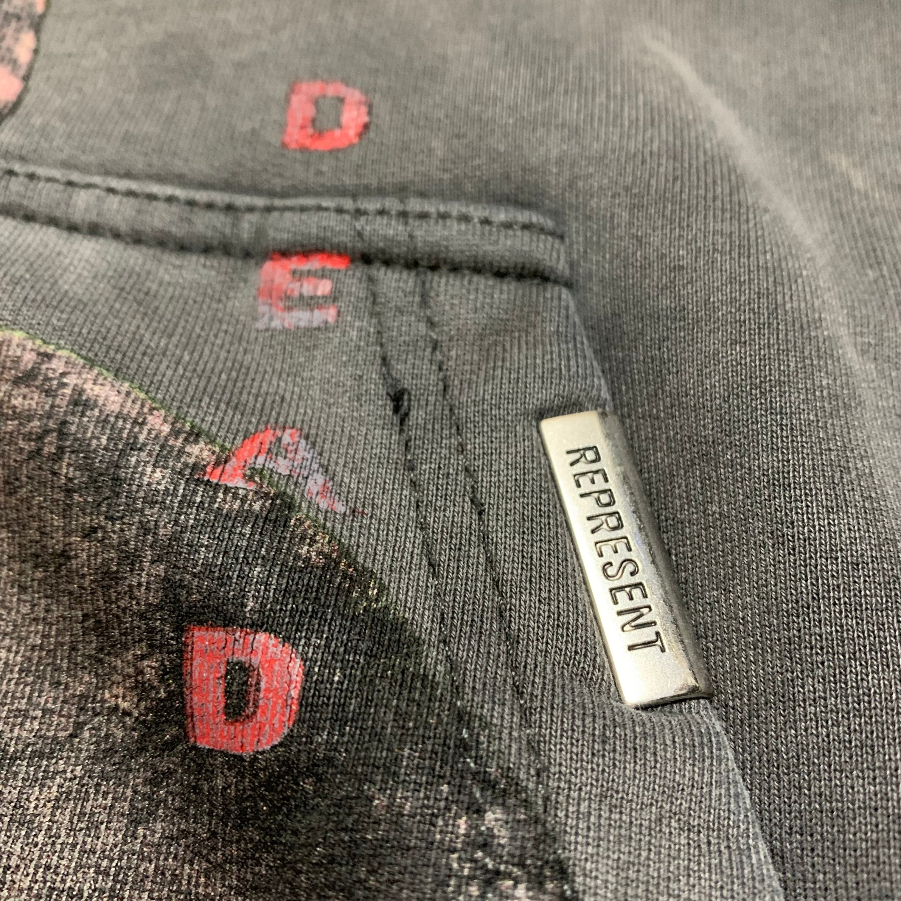 Represent Small As Good As Dead Vintage Grey Hoodie Snake Graphic