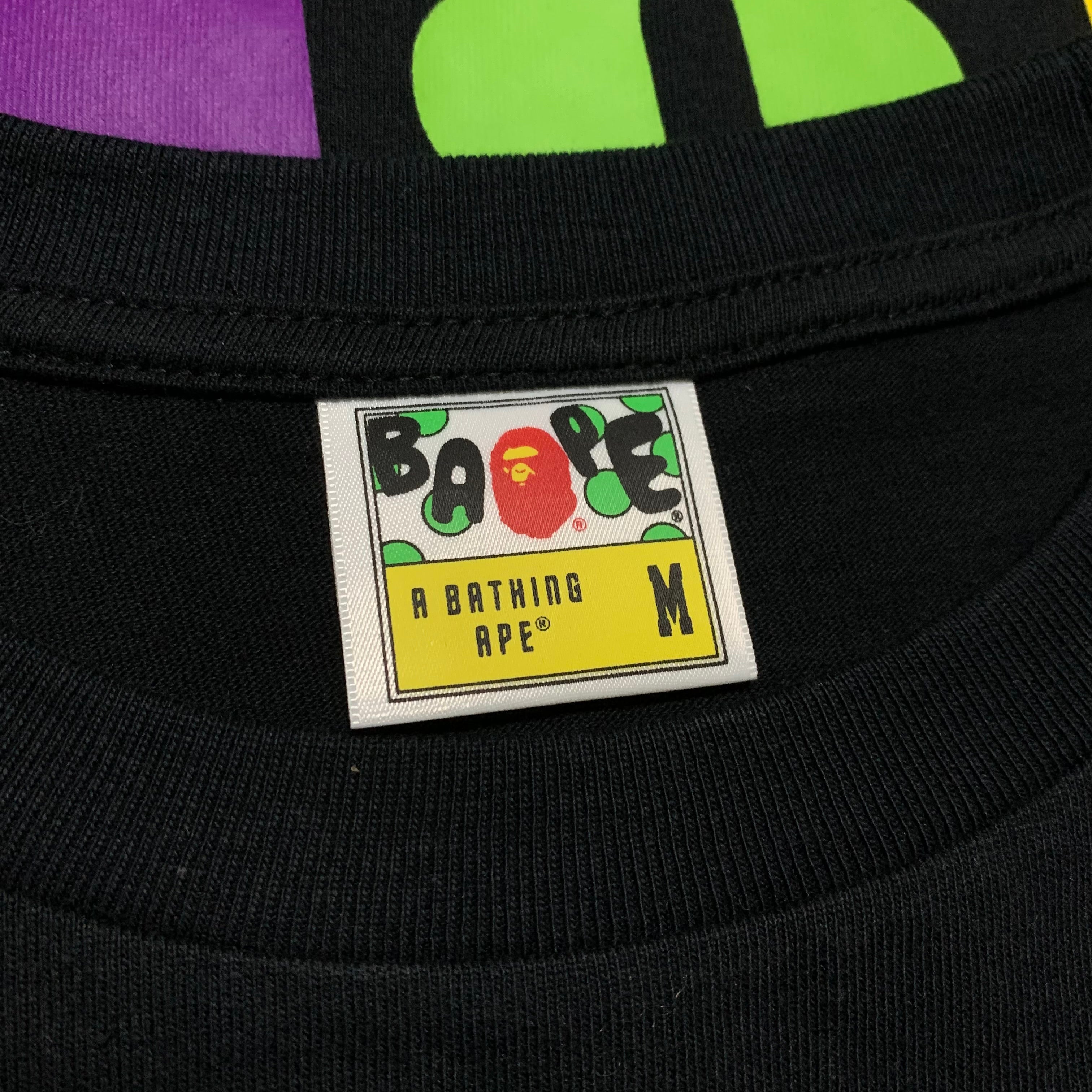 Bape Medium Colourful Graphic Black Tee A Bathing Ape