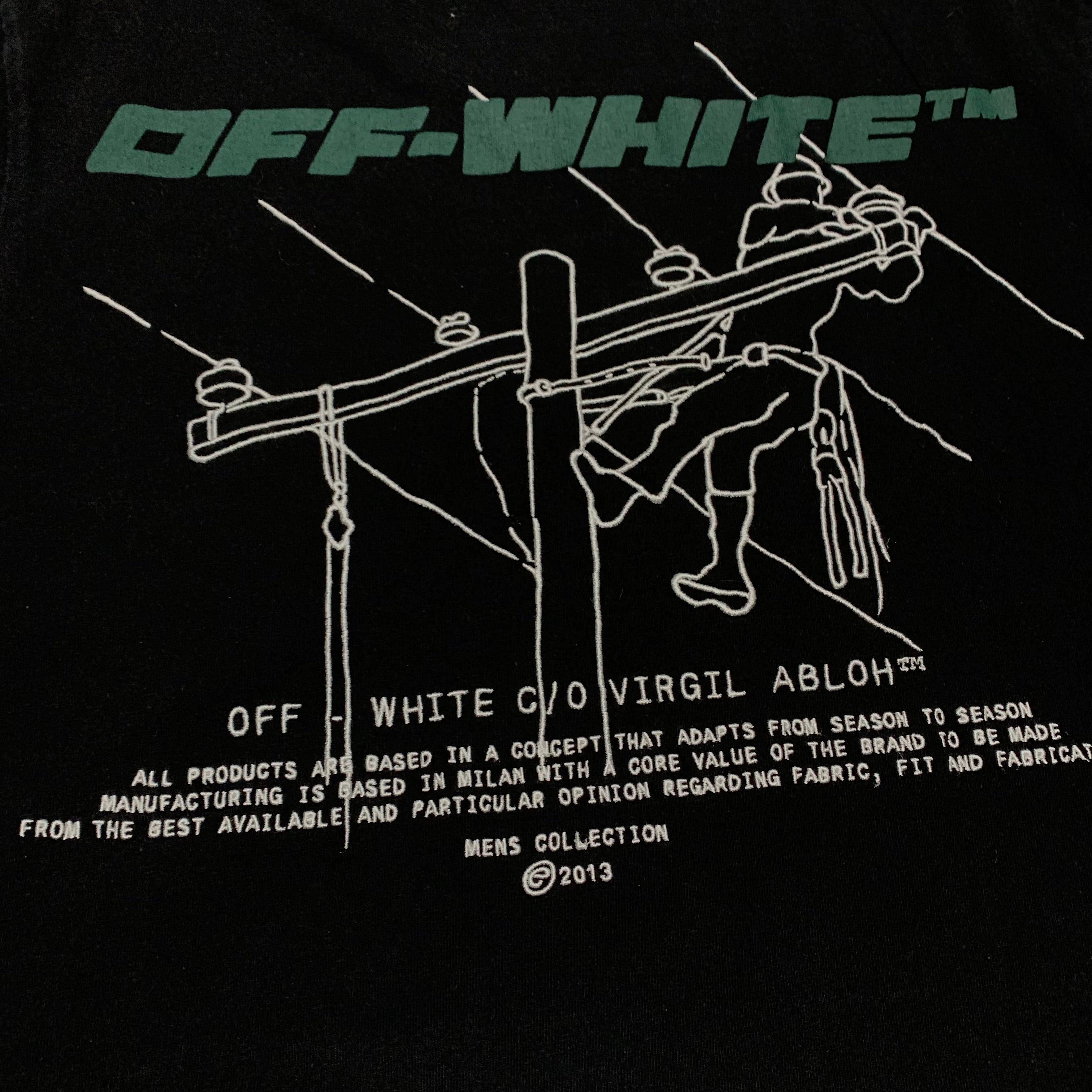 Off White Medium Trellis Worker Black Tee Virgil Abloh