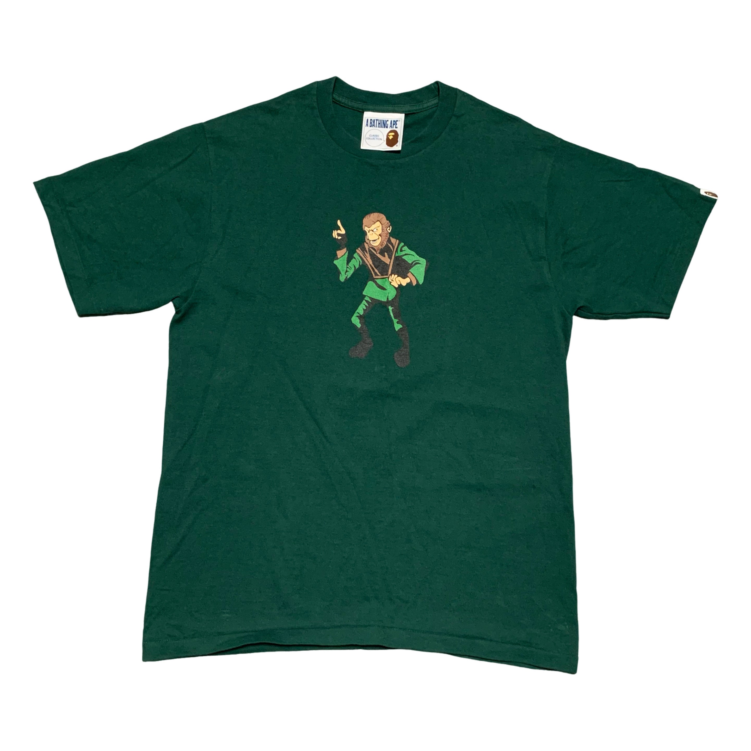 Bape Medium Ape Graphic Green Tee Classic Collection A Bathing Ape