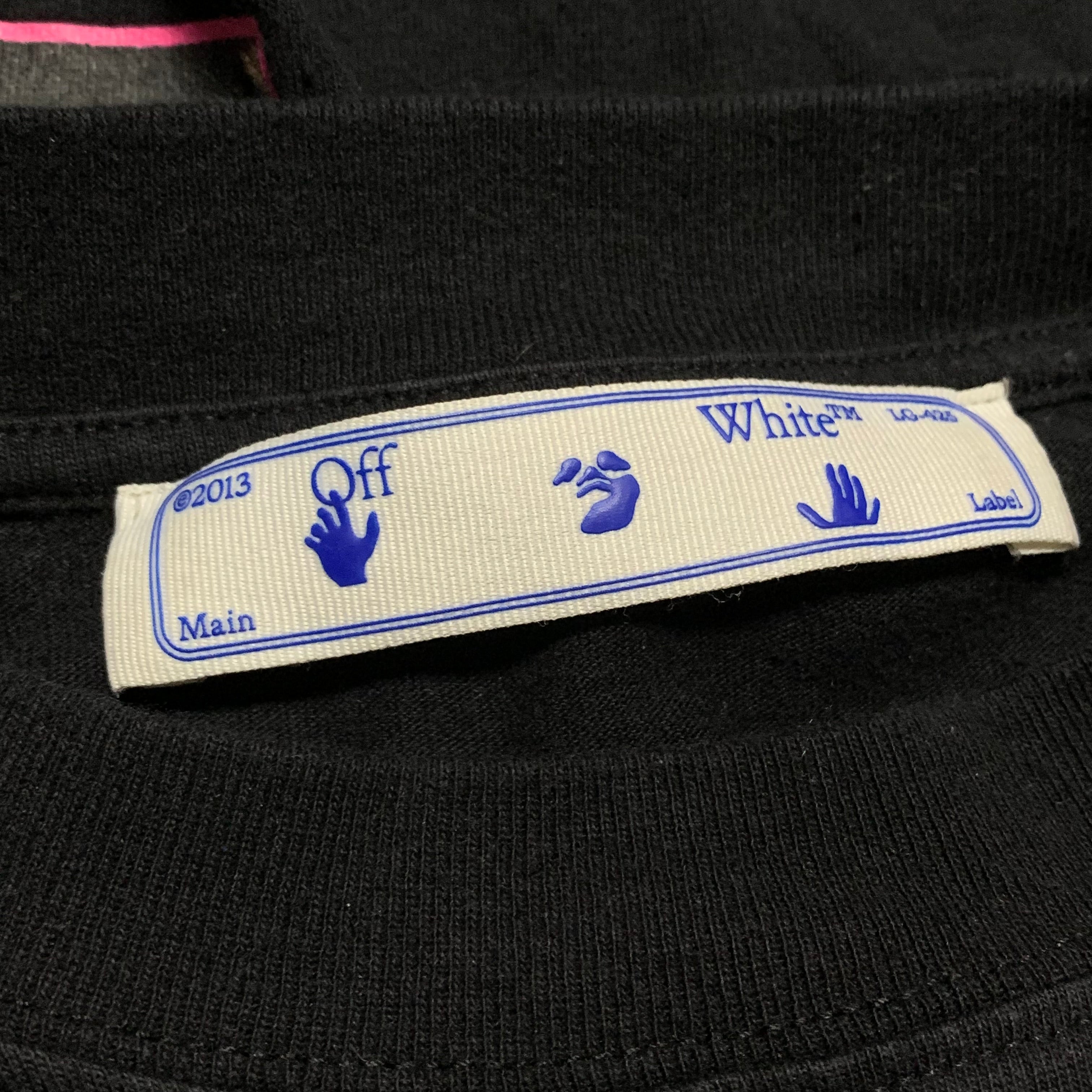 Off White Small Caravaggio Arrows Black Tee Virgil Abloh Sprayed Graffiti