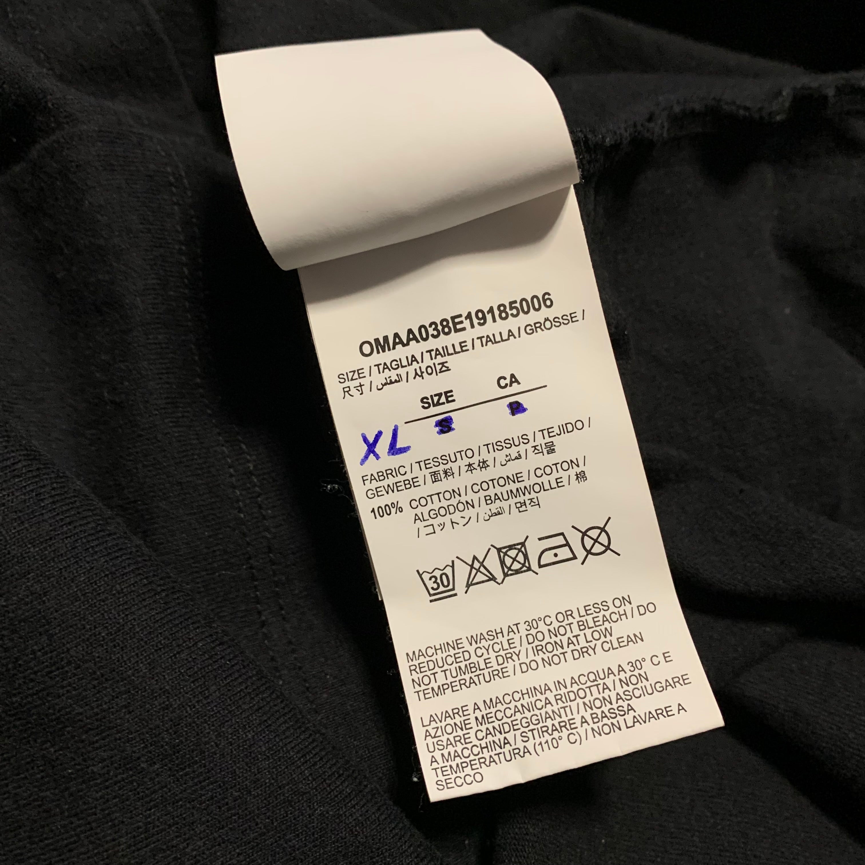 Off White XL Thermo Man Black Tee Virgil Abloh