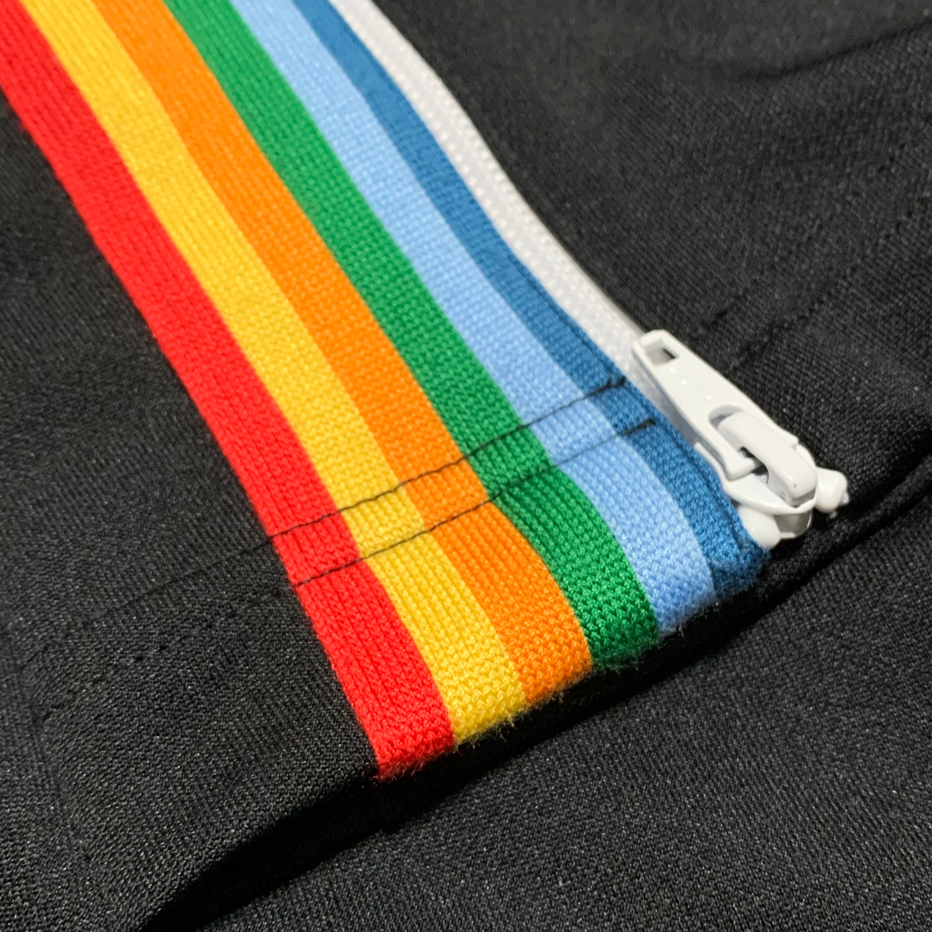 Palm Angels XS Classic Black Track Pant Bottoms Multi Rainbow Colour