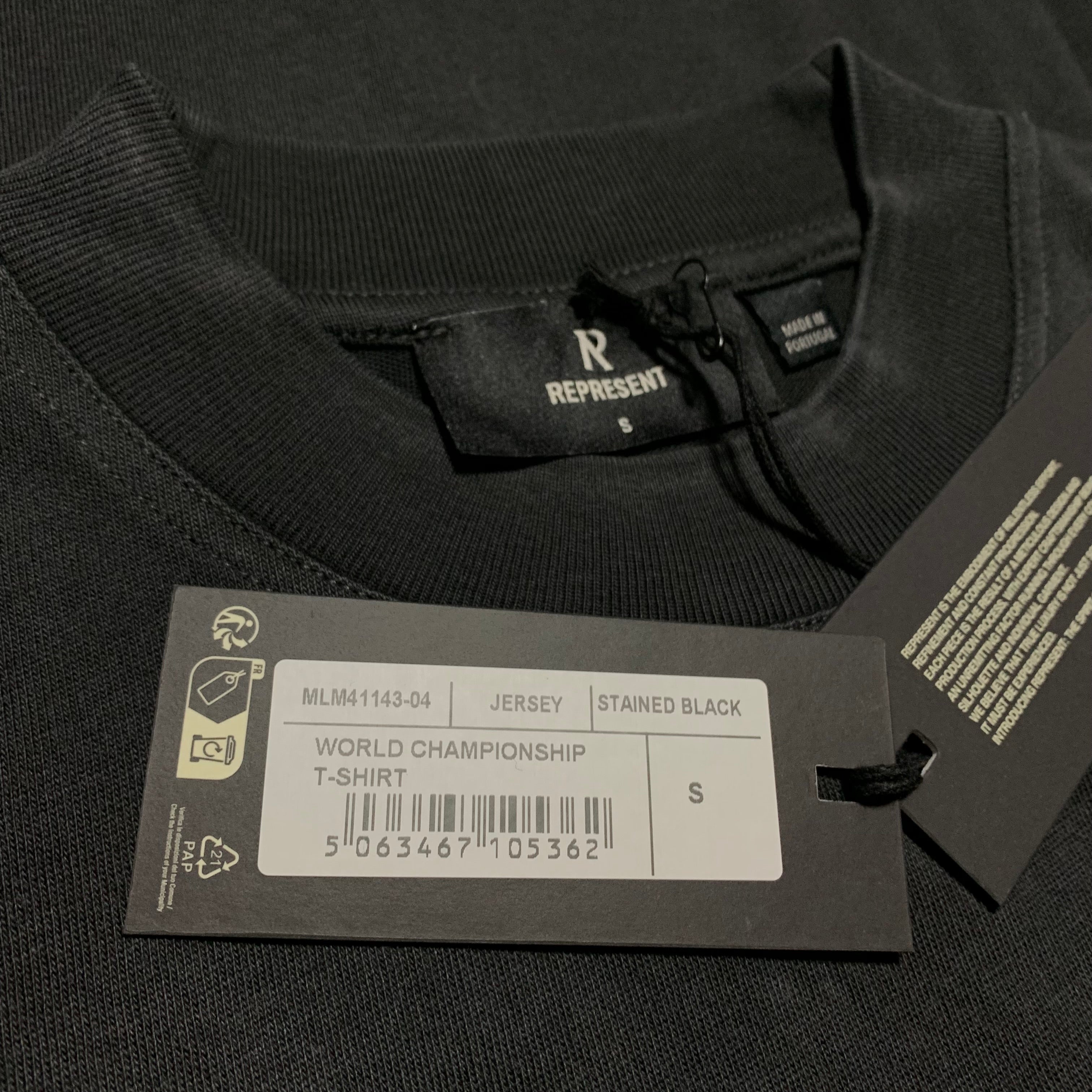 Represent Small World Championship Stained Black Tee