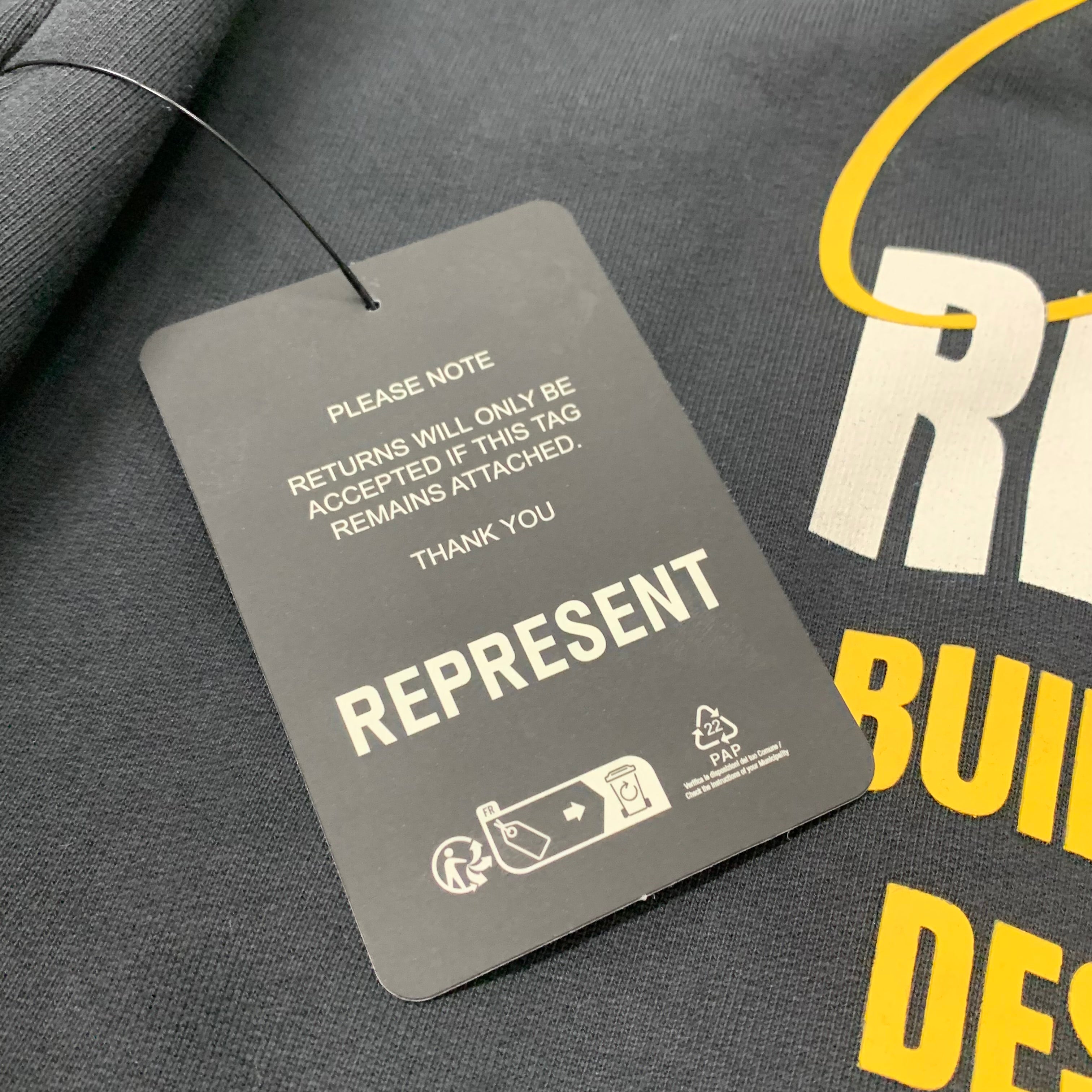 Represent Small Out The Shadows Stained Black Sweatshirt Crewneck