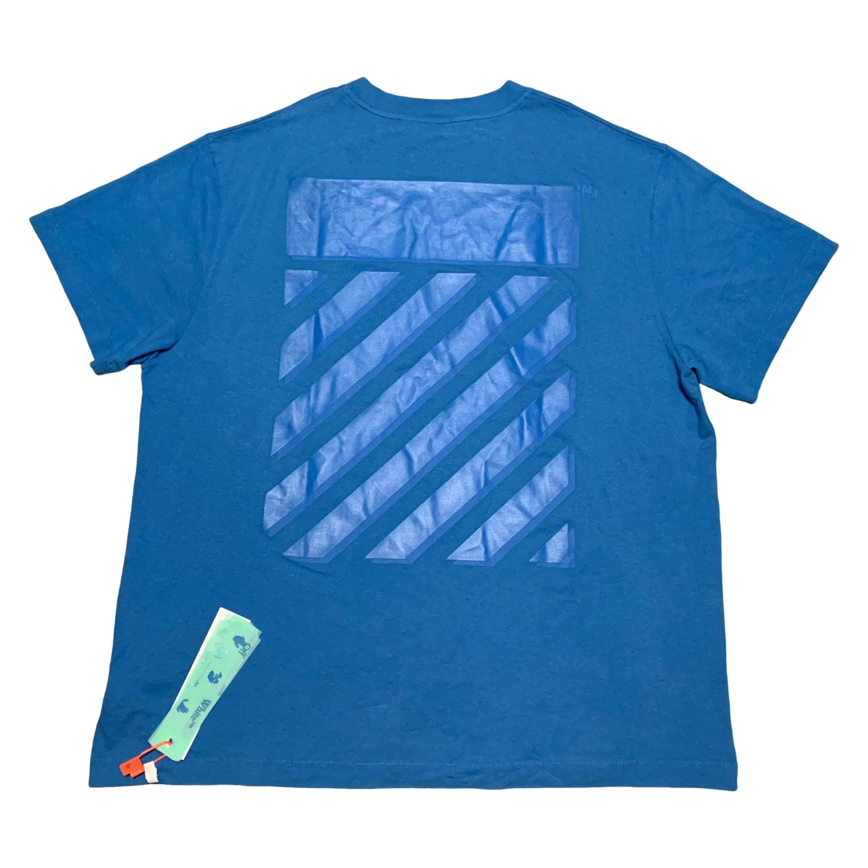 Off White XL Diag Tab Blue Tee Virgil Abloh