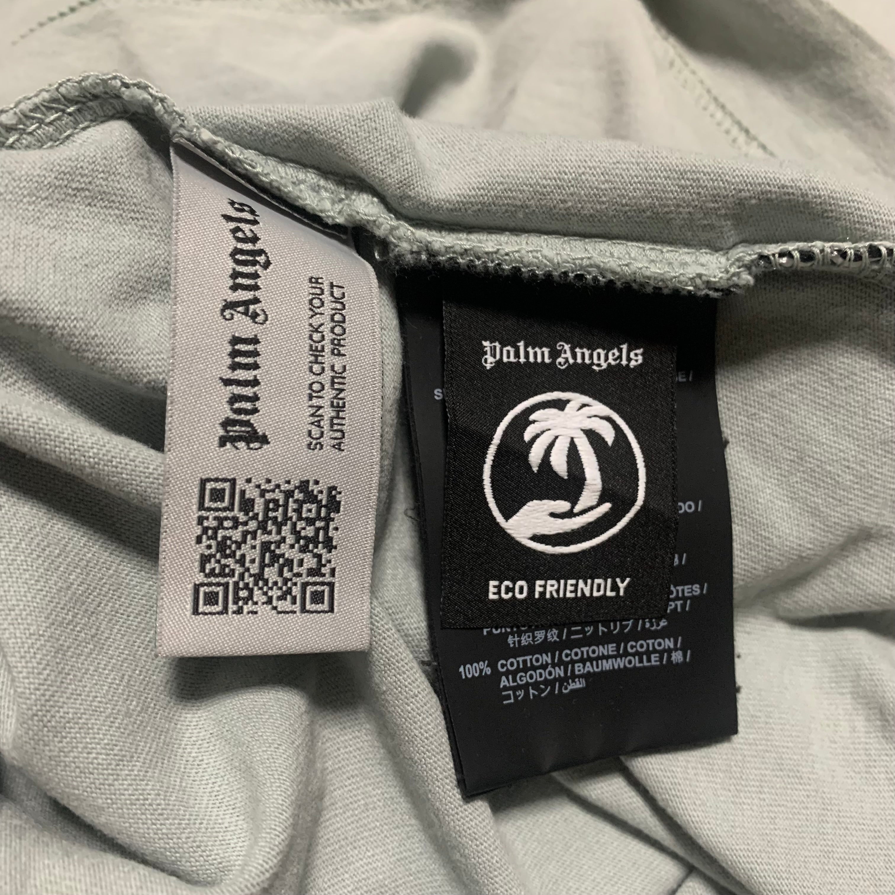 Palm Angels Medium GD Reverse Logo Light Grey Tee