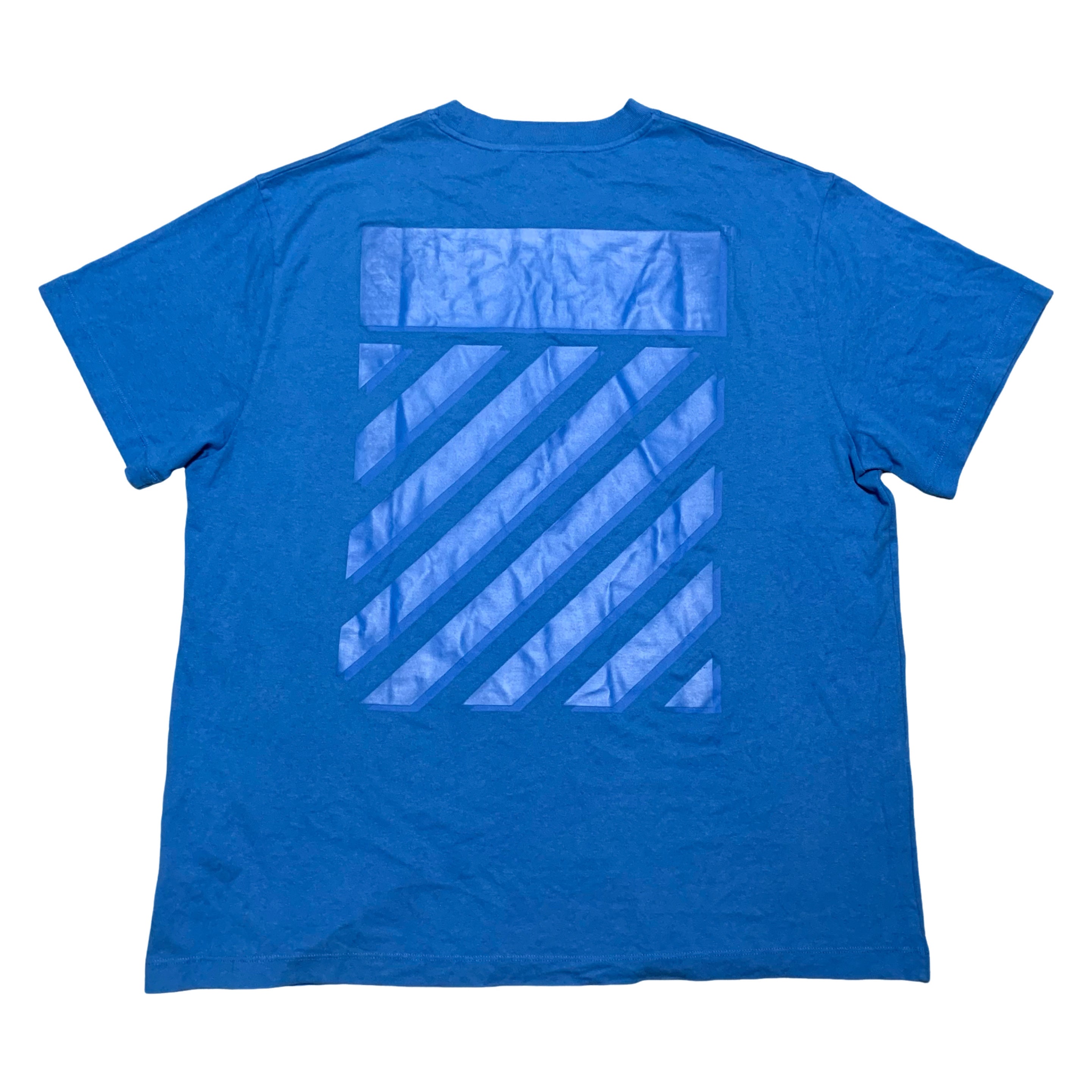 Off White XL Diag Tab Blue Tee Virgil Abloh