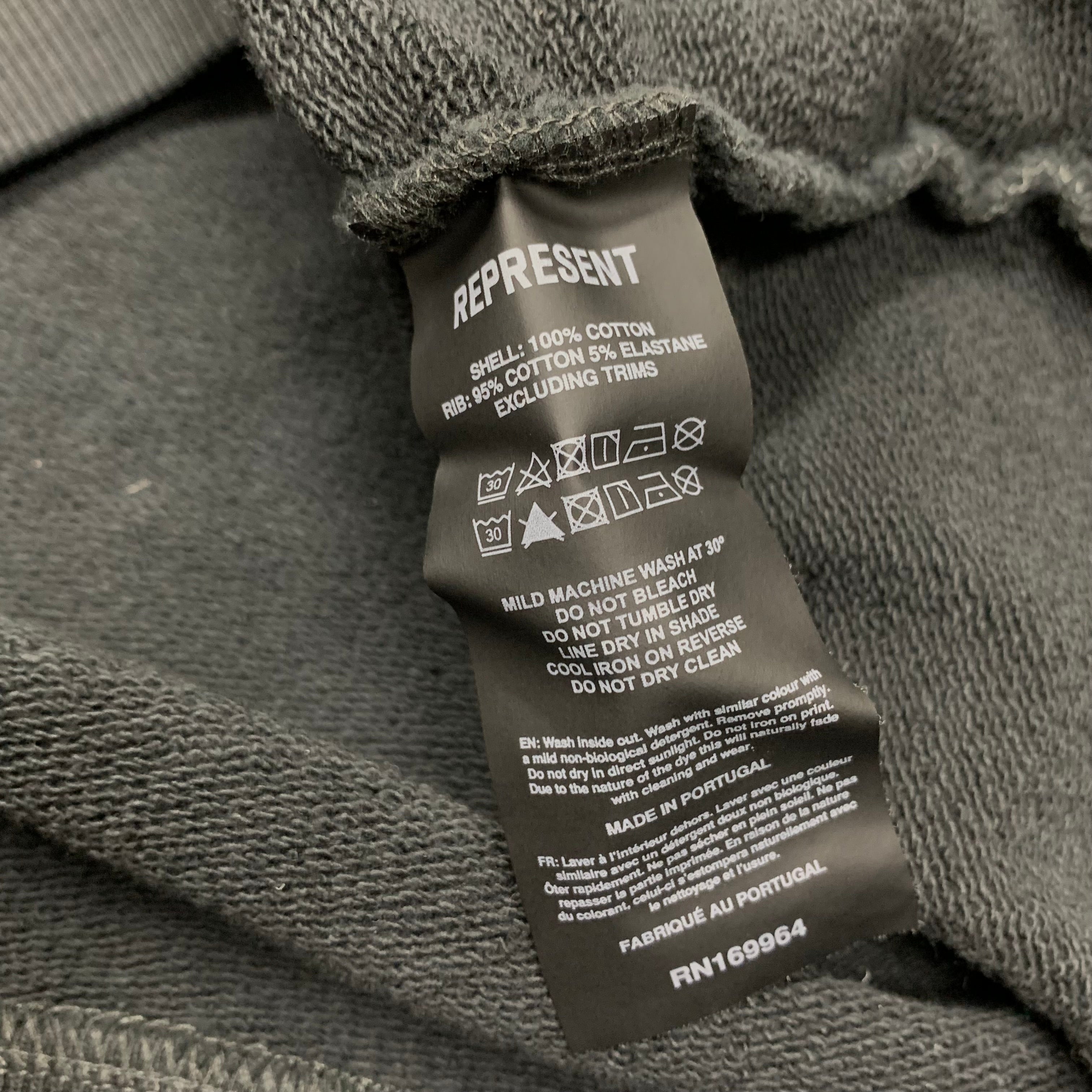 Represent Small Out The Shadows Stained Black Sweatshirt Crewneck