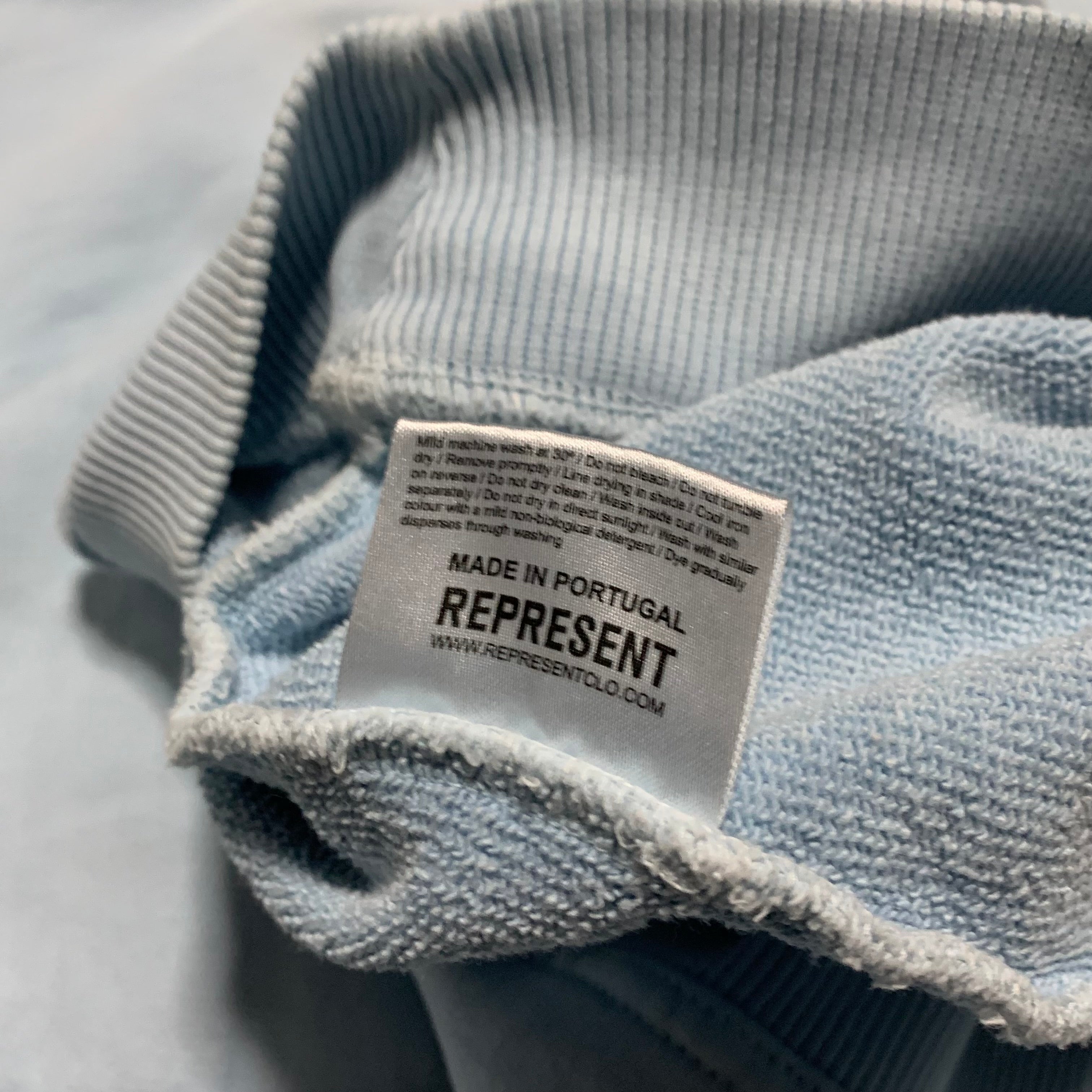 Represent Large Worldwide Powder Blue Sweater Sweatshirt Crewneck