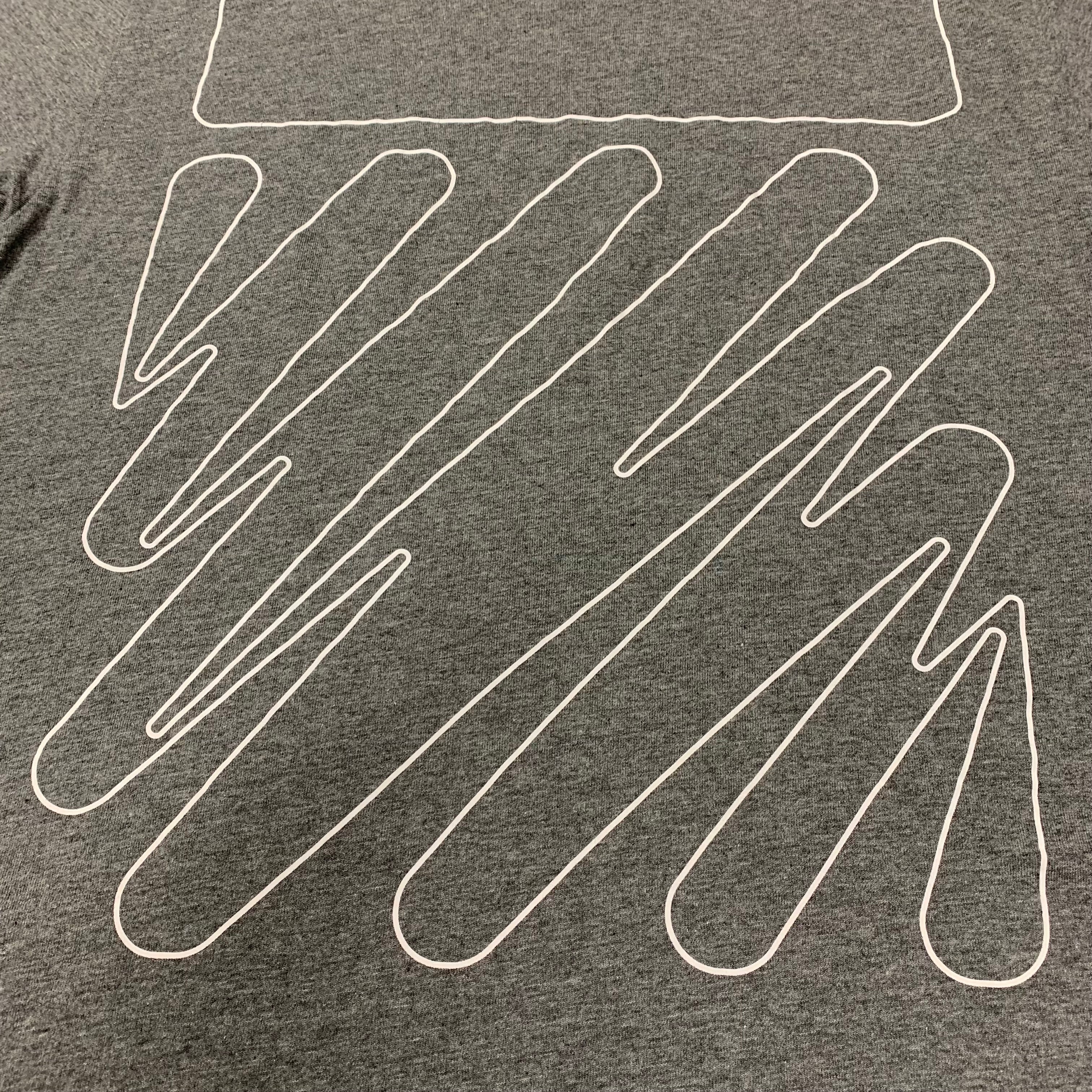 Off White Medium Tee Diag Outline Grey T-Shirt Virgil Abloh
