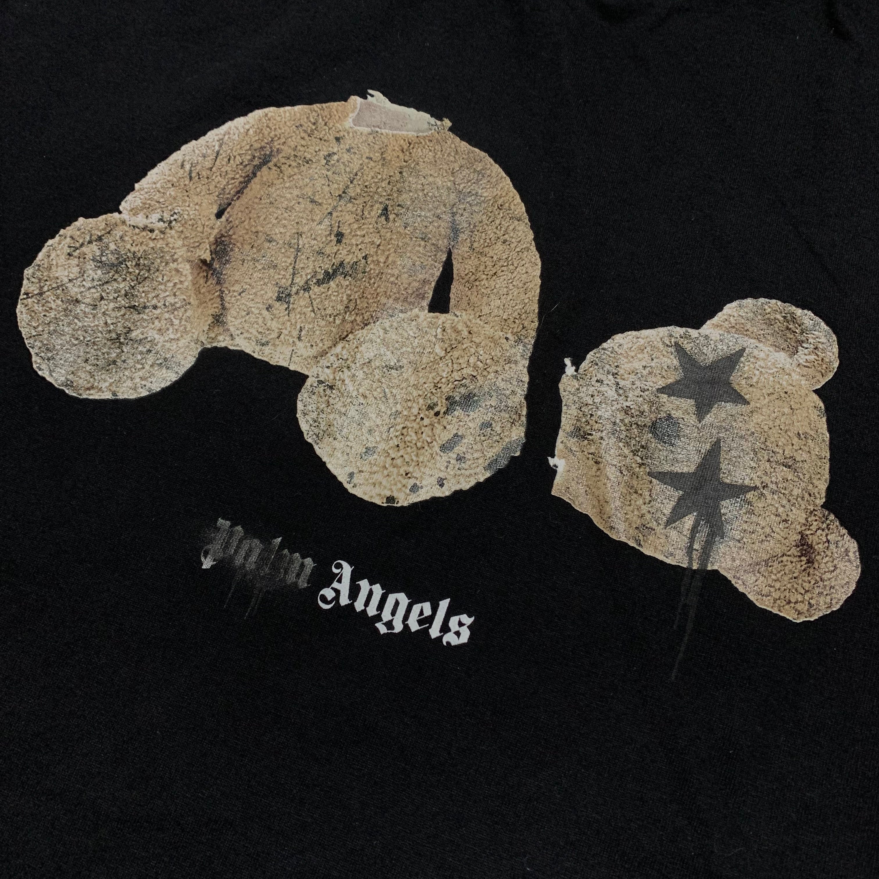 Palm Angels Medium Classic Bear Sprayed Star Black Tee