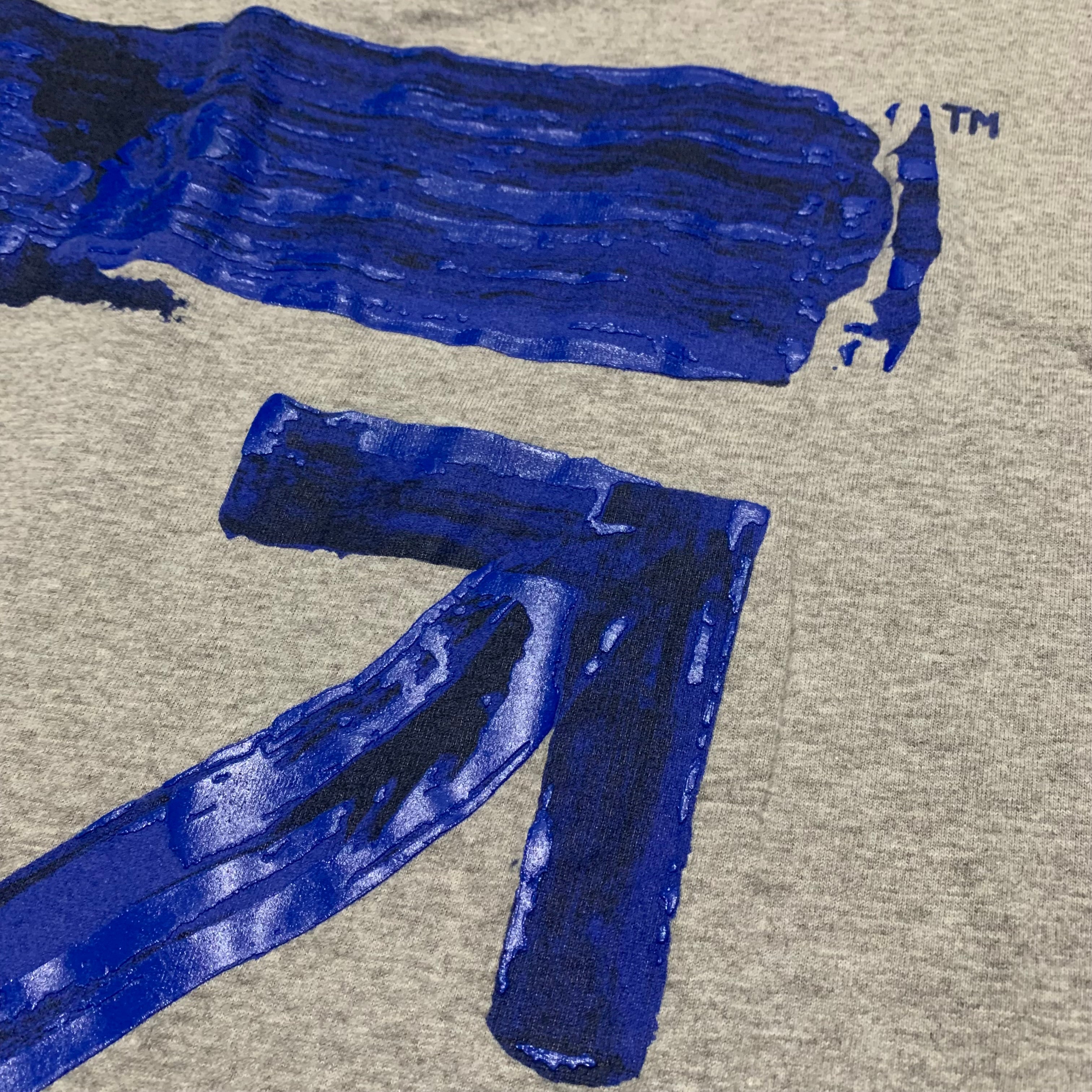 Off White XXL Acrylic Arrows Grey Tee Virgil Abloh Blue 2XL
