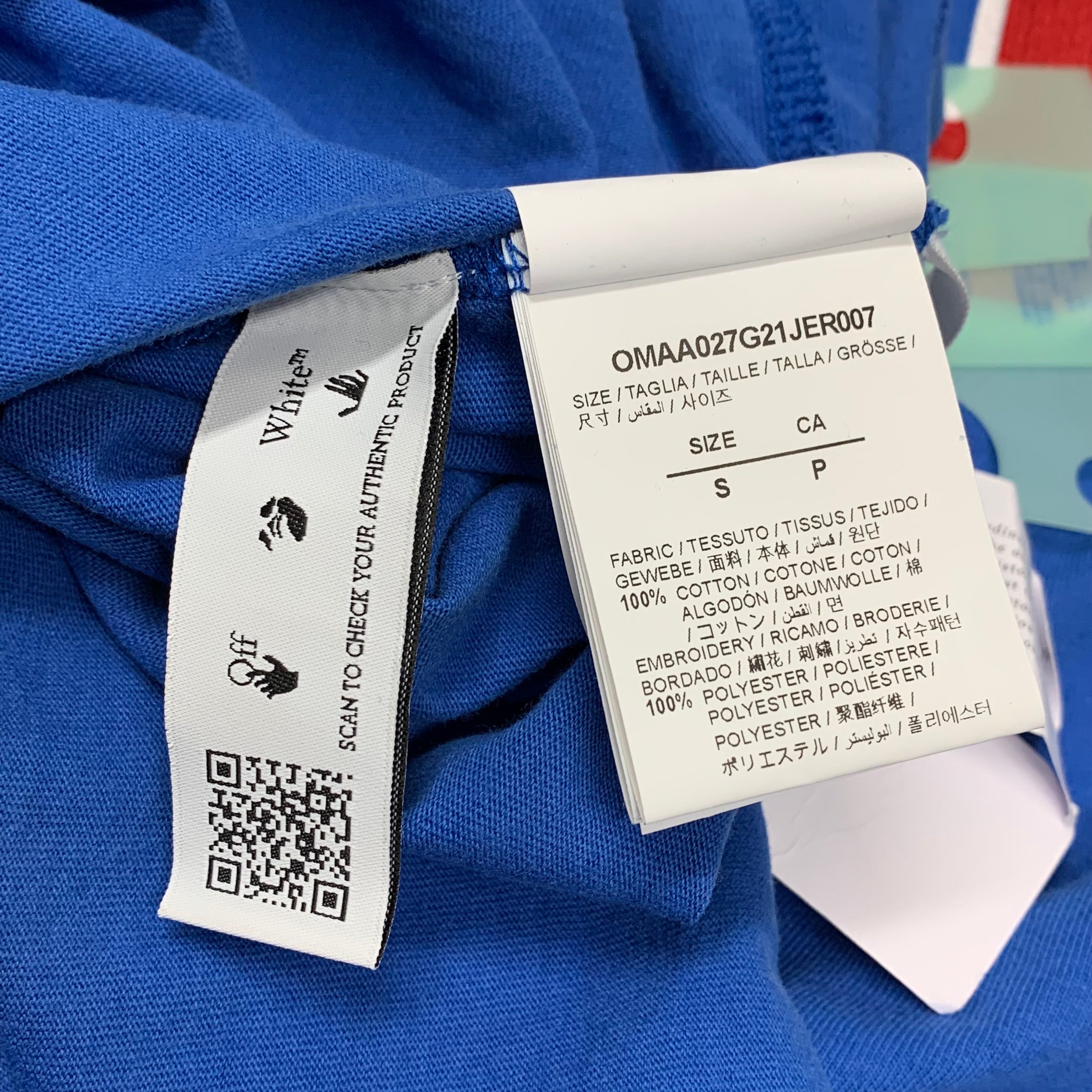 Off White Small Tee MLB Chicago Cubs Blue T-Shirt Virgil Abloh