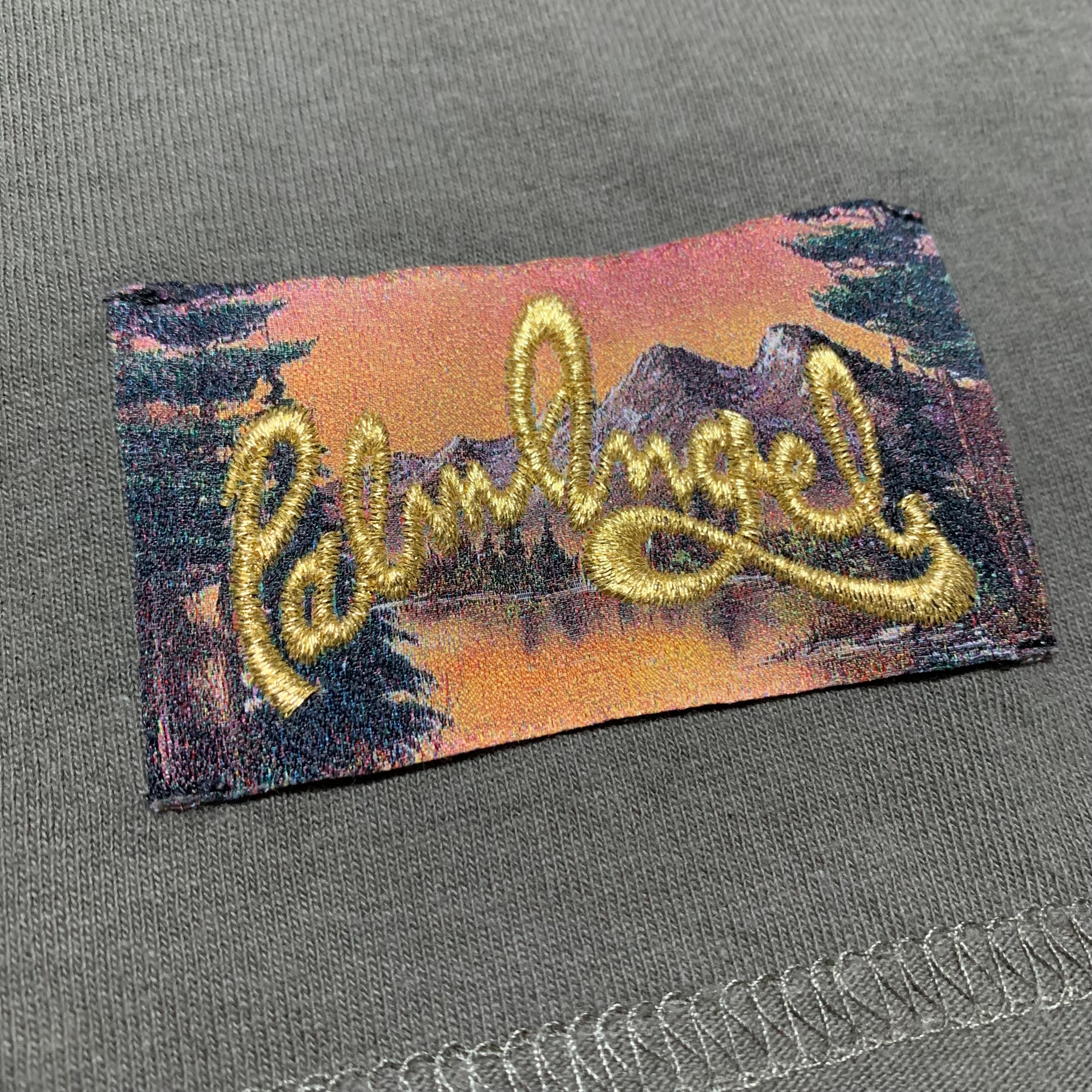 Palm Angels Medium Seasonal Logo Inside Out Military Khaki Green Tee