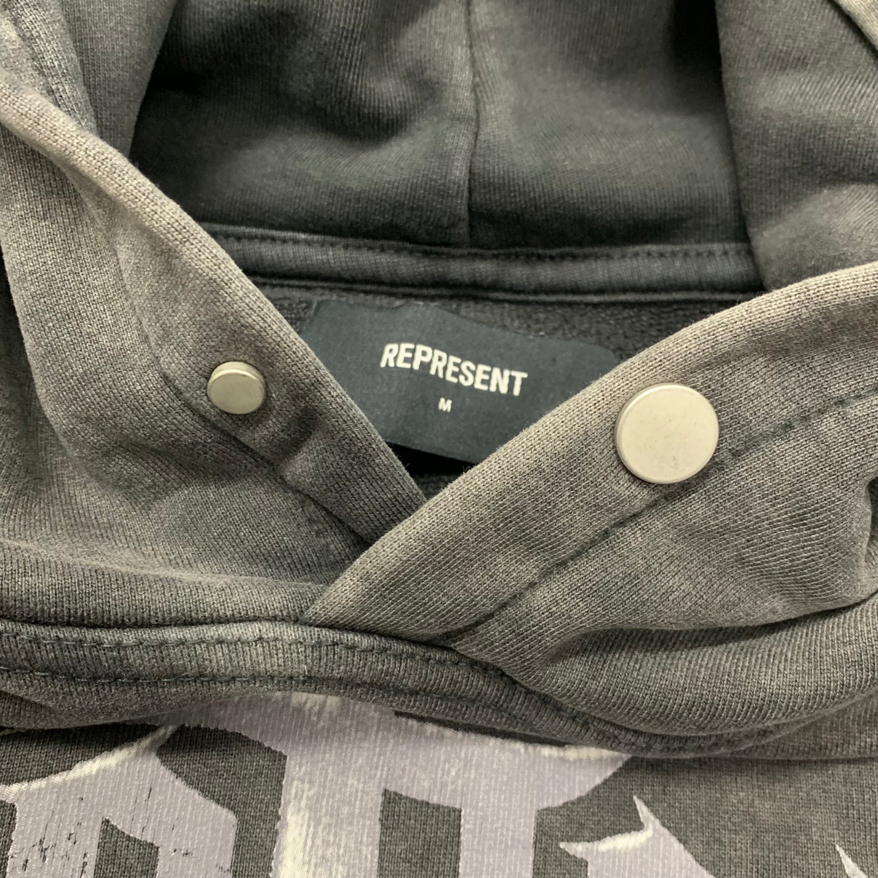 Represent Medium Hoodie As Good As Dead Vintage Grey Hoodie Snake Graphic