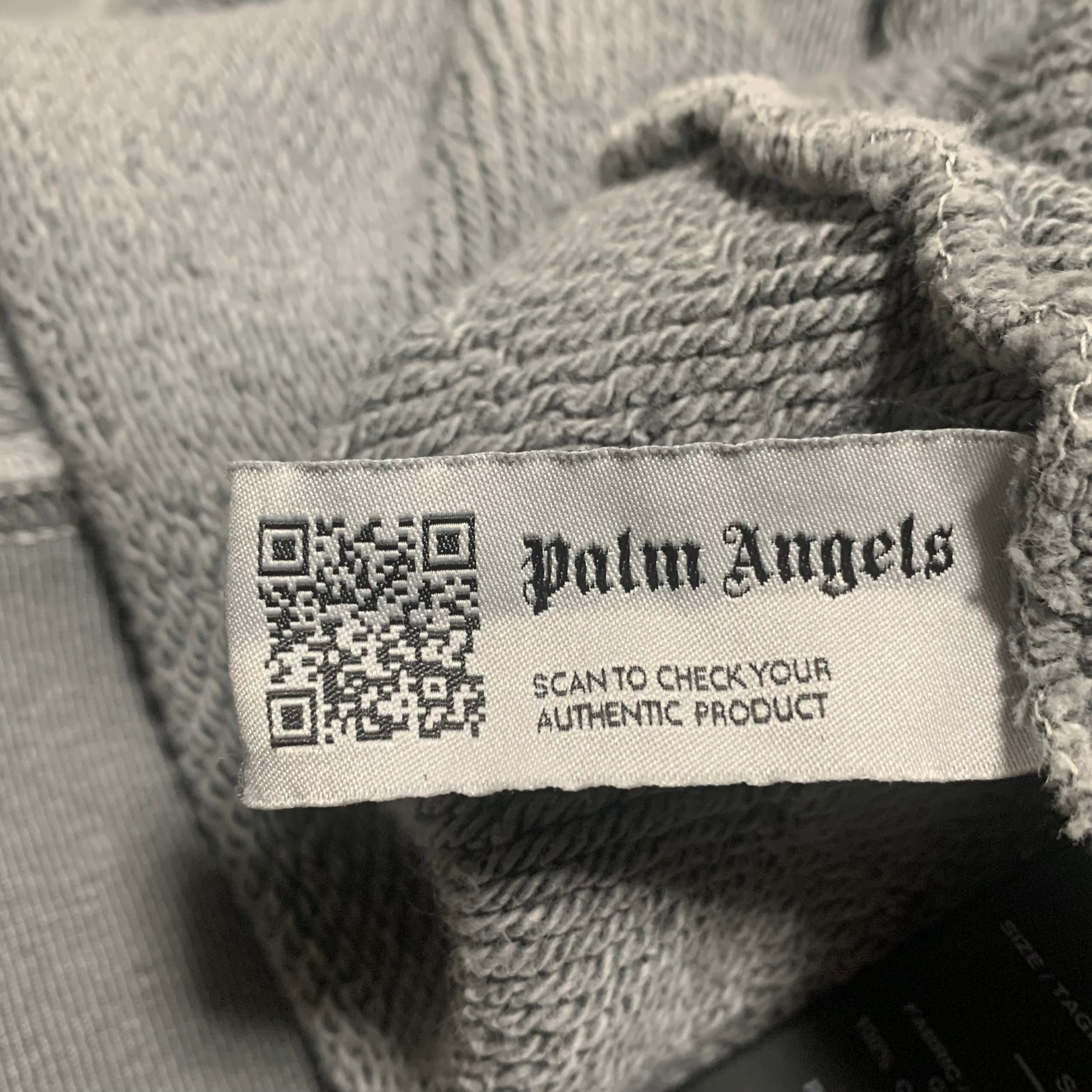 Palm Angels Medium Curved Logo Grey Sweatshirt Crewneck