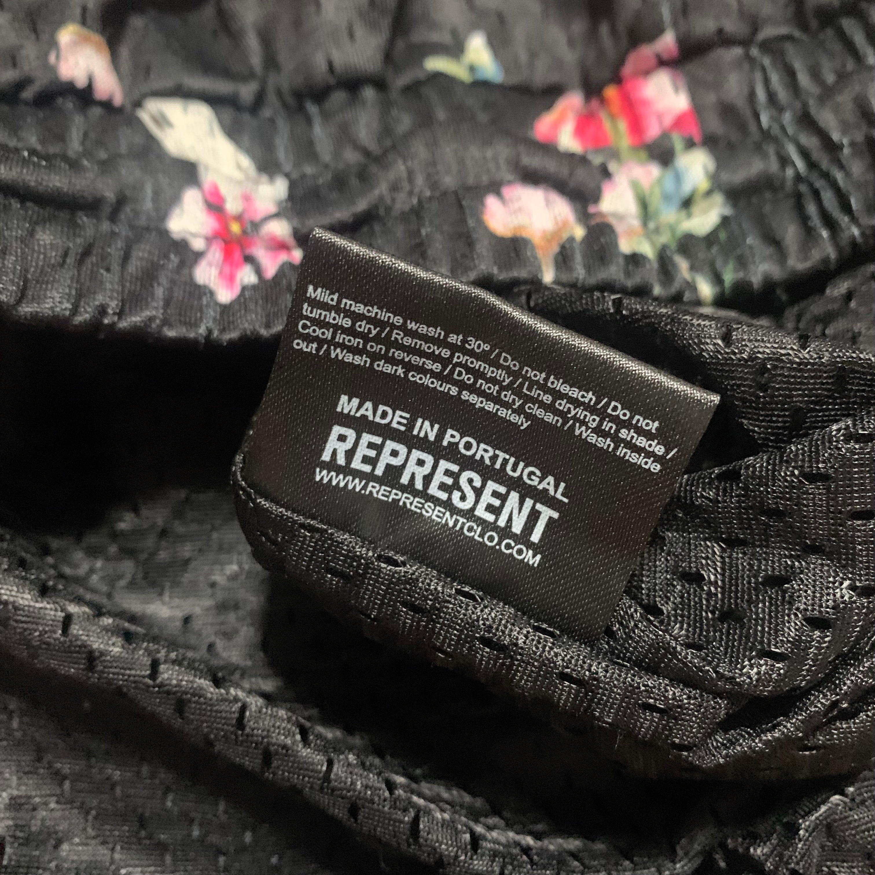 Represent Small Shorts Floral Mesh Black Shorts