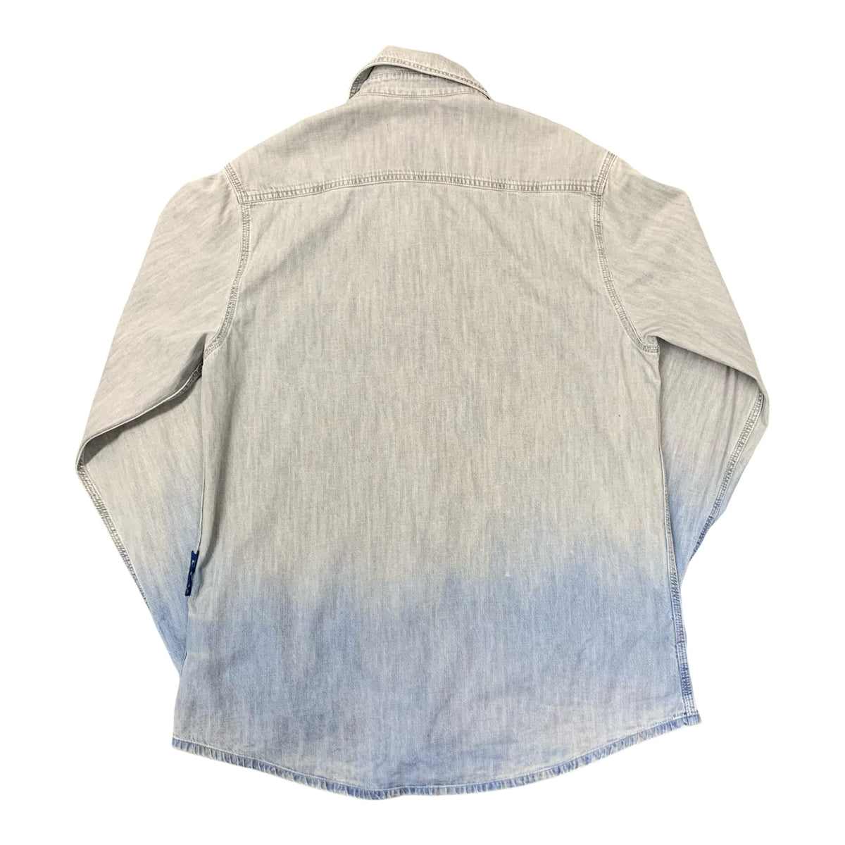 Off White Large Shirt Denim Blue Washed Long Sleeve Top Virgil Abloh