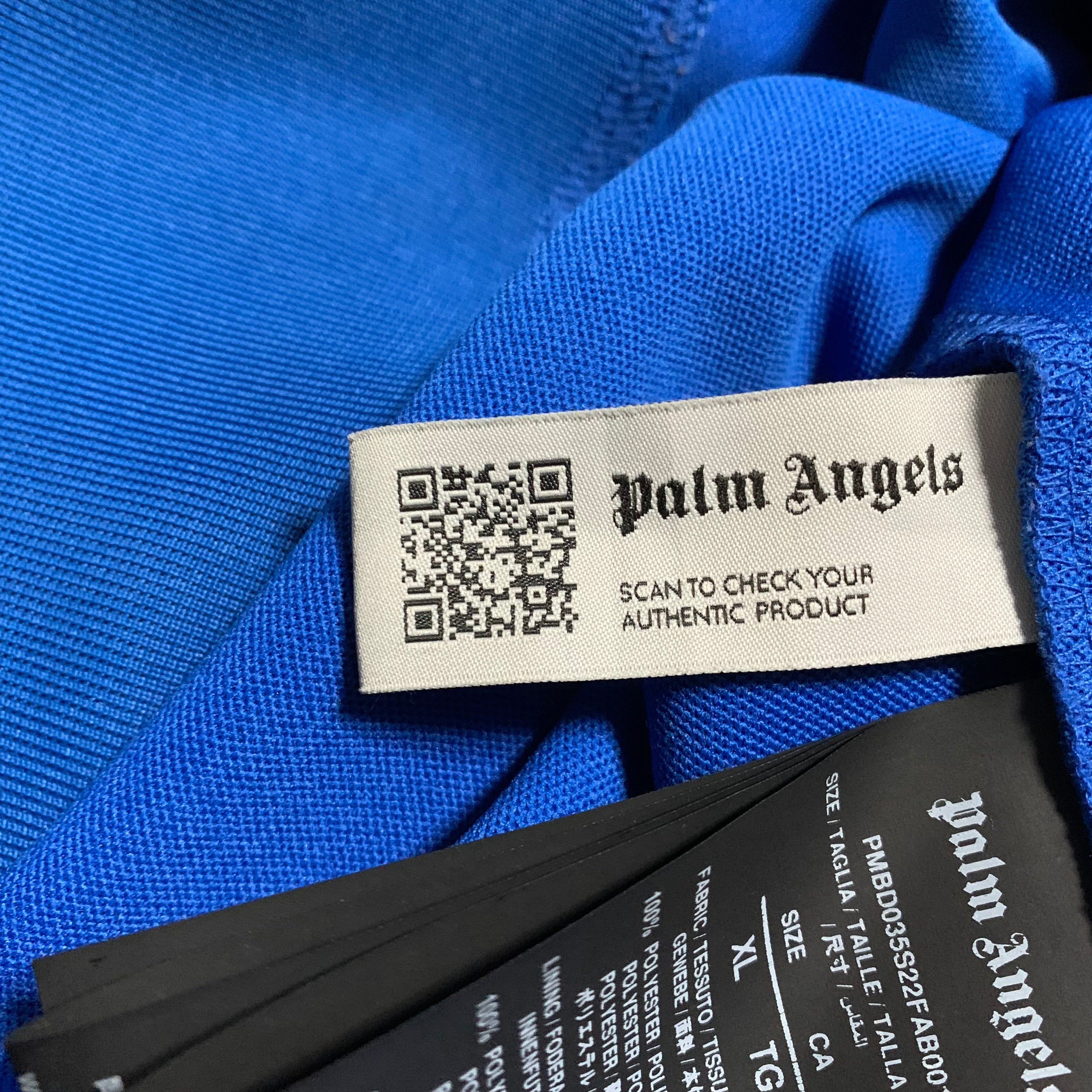 Palm Angels XL Track Jacket Electric Blue Zipped Bomber Classic 2022