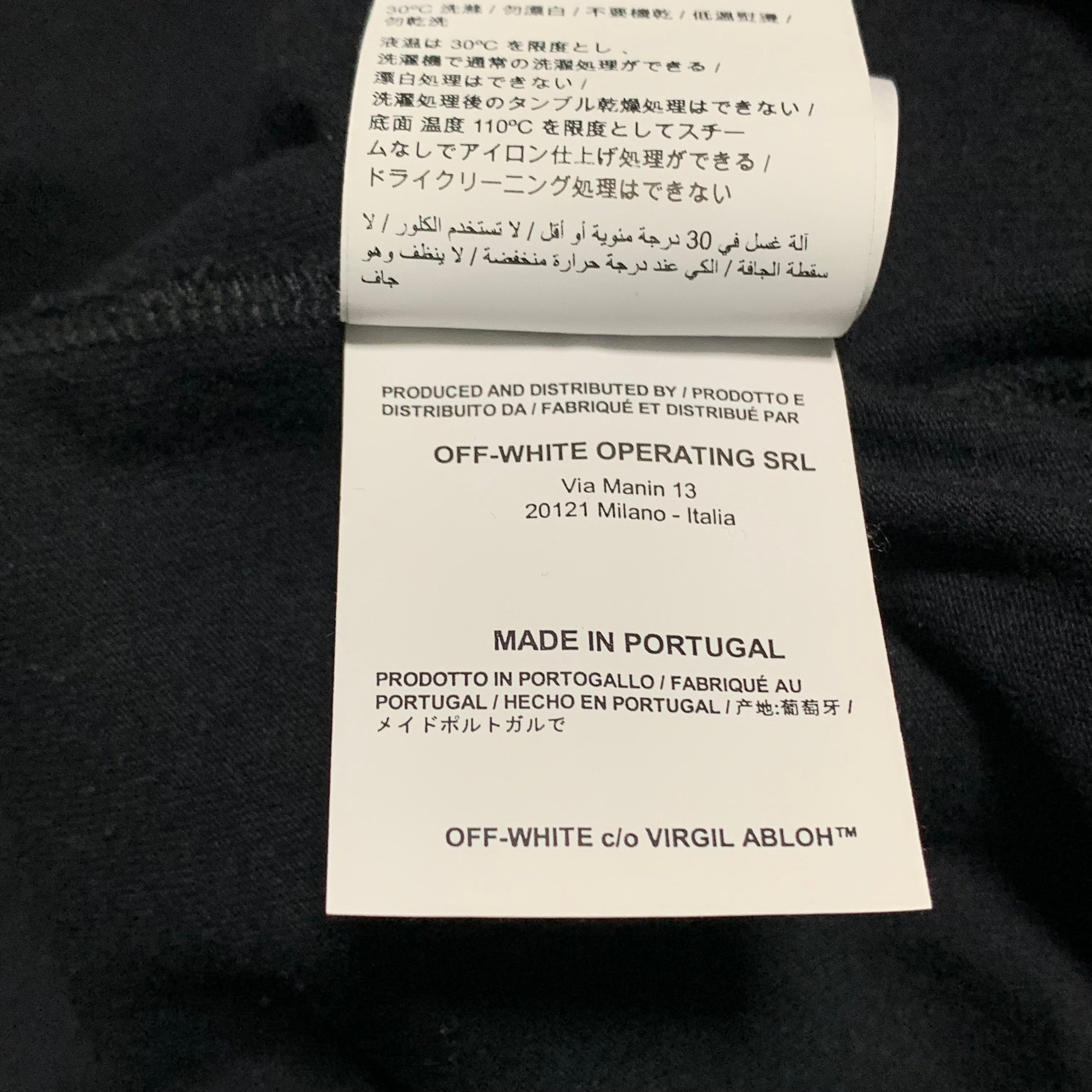 Off White Medium Graphic Black Tee Virgil Abloh