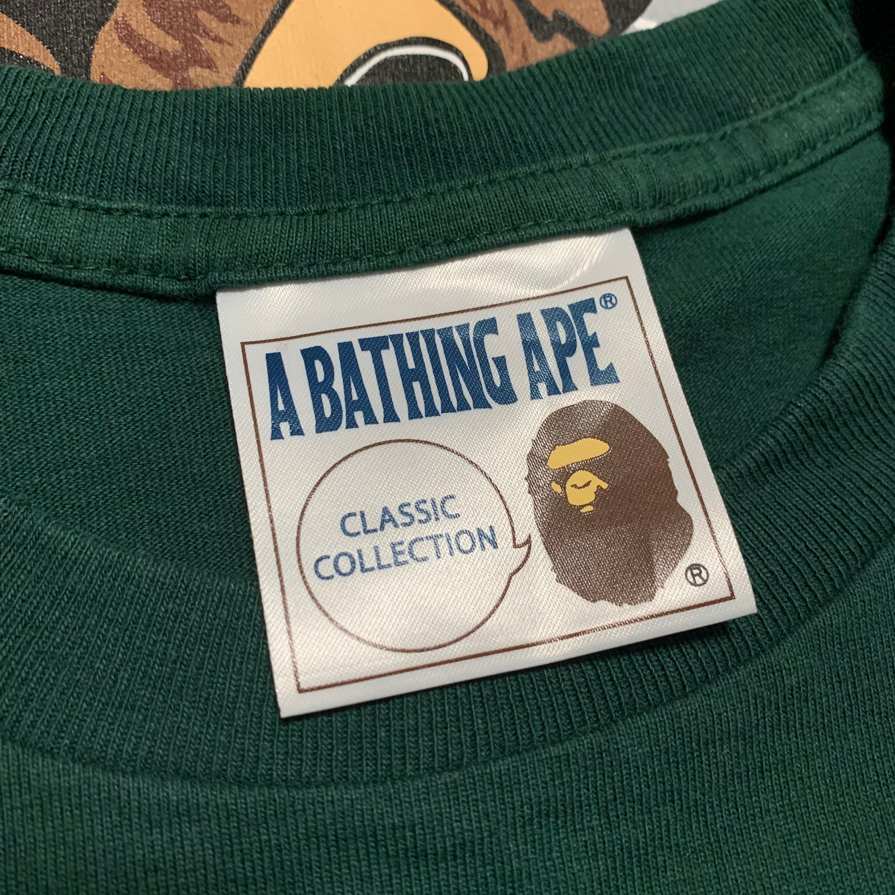Bape Medium Ape Graphic Green Tee Classic Collection A Bathing Ape