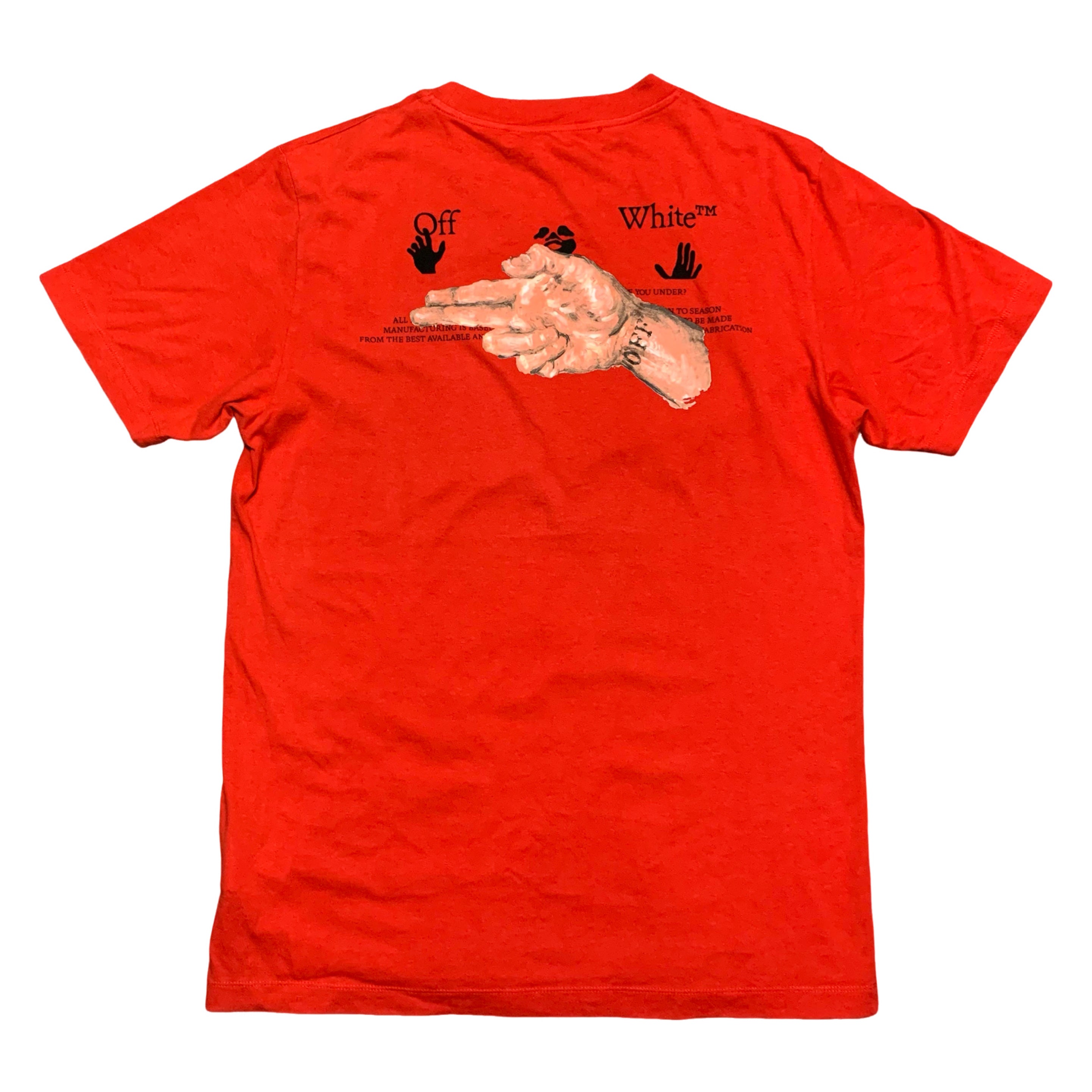 Off White Large Gun Fingers Red Tee Virgil Abloh
