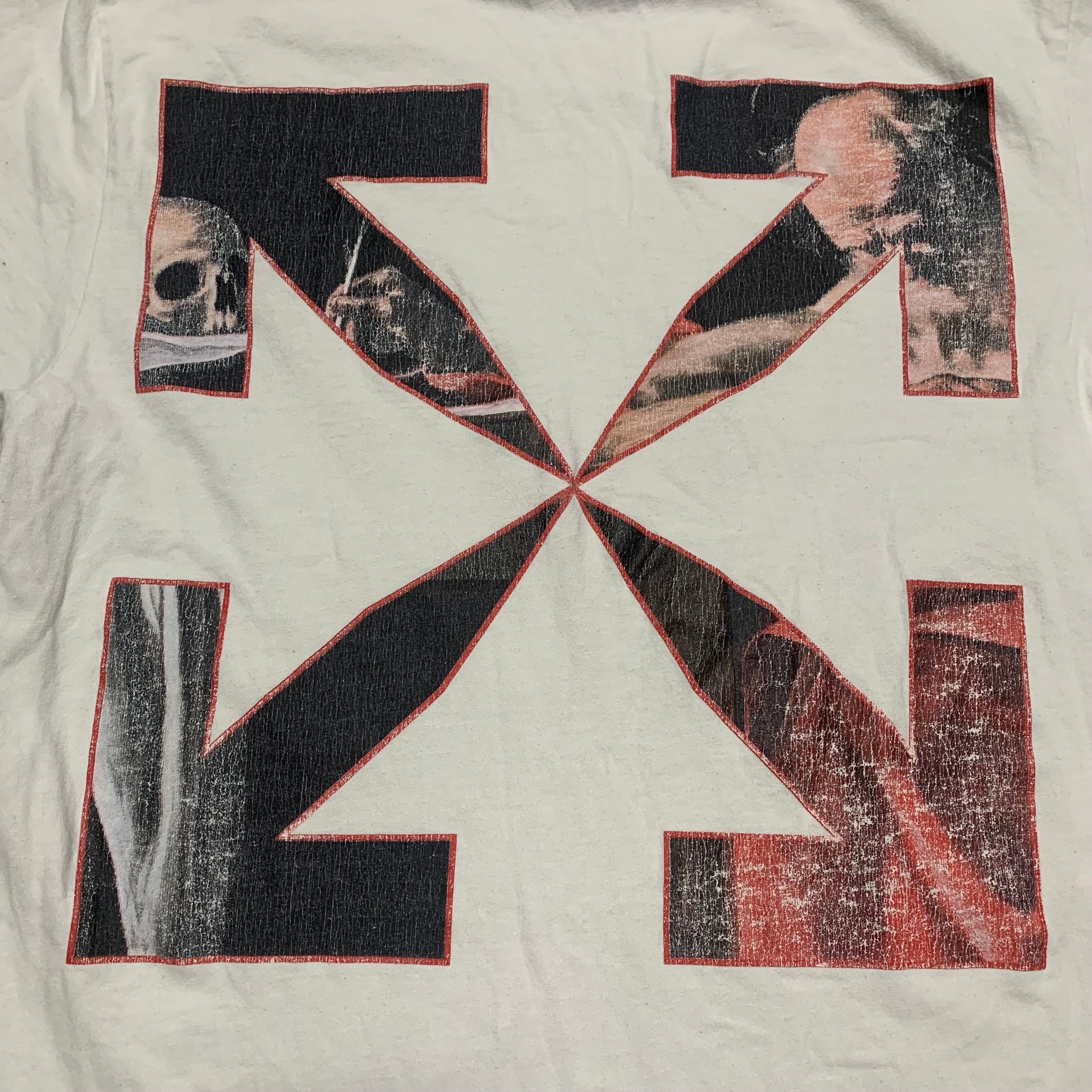 Off White XS Caravaggio Arrows White Tee Virgil Abloh