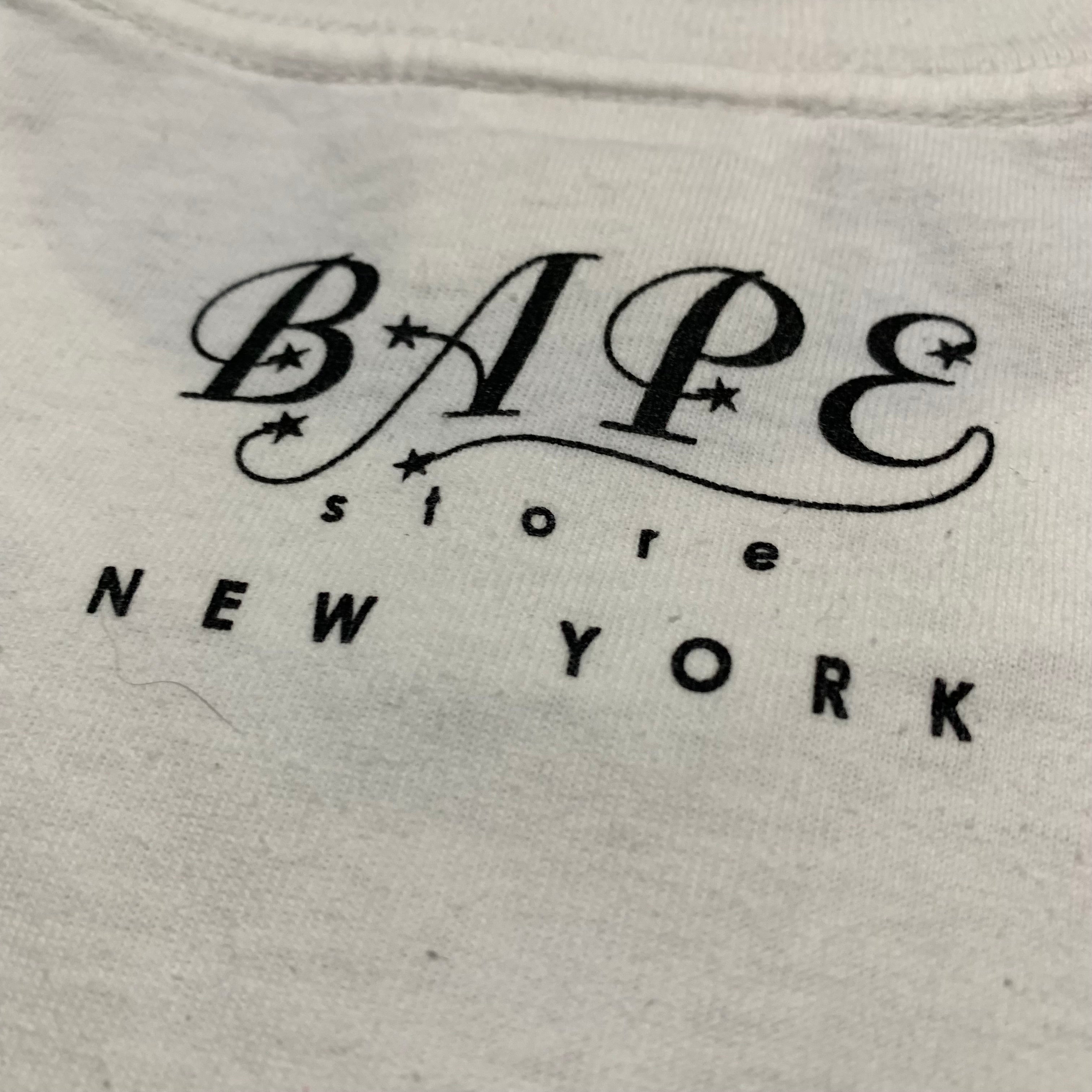 Bape Medium Busy Works New York Camo White Tee