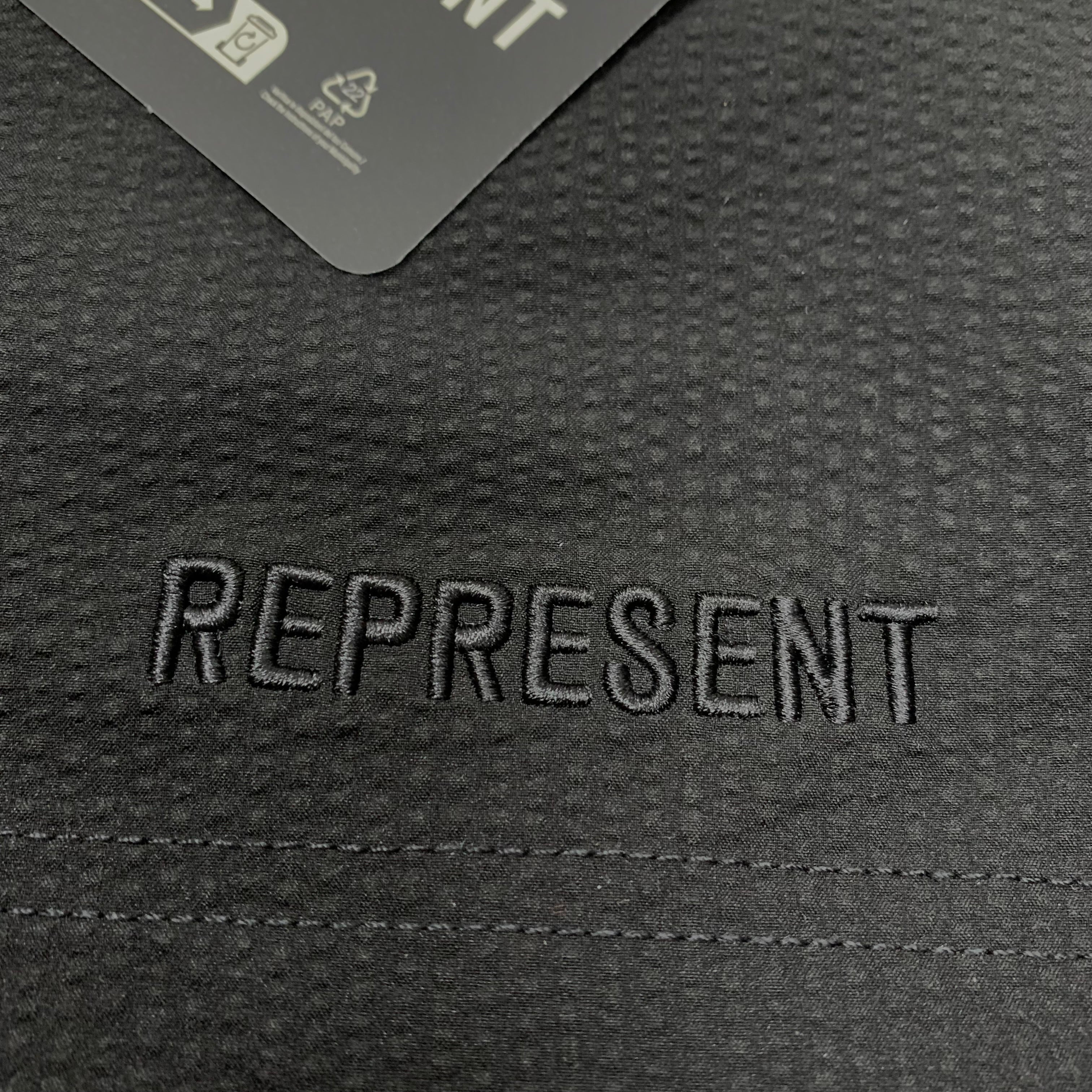 Represent XS Swim Shorts Seersucker Smart Black Swim Shorts