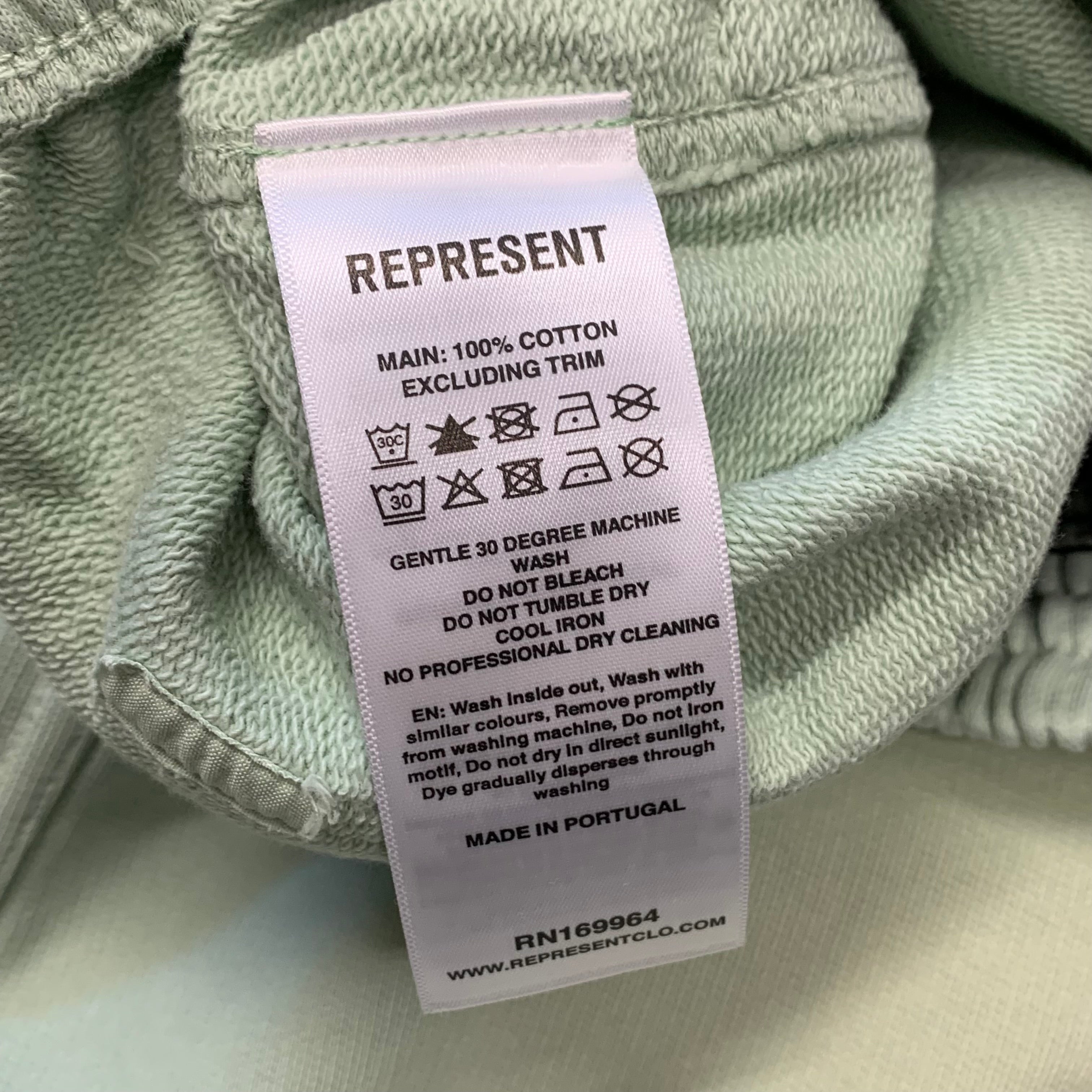 Represent Small Shorts Grand Vintage Washed Sage Short Bottoms