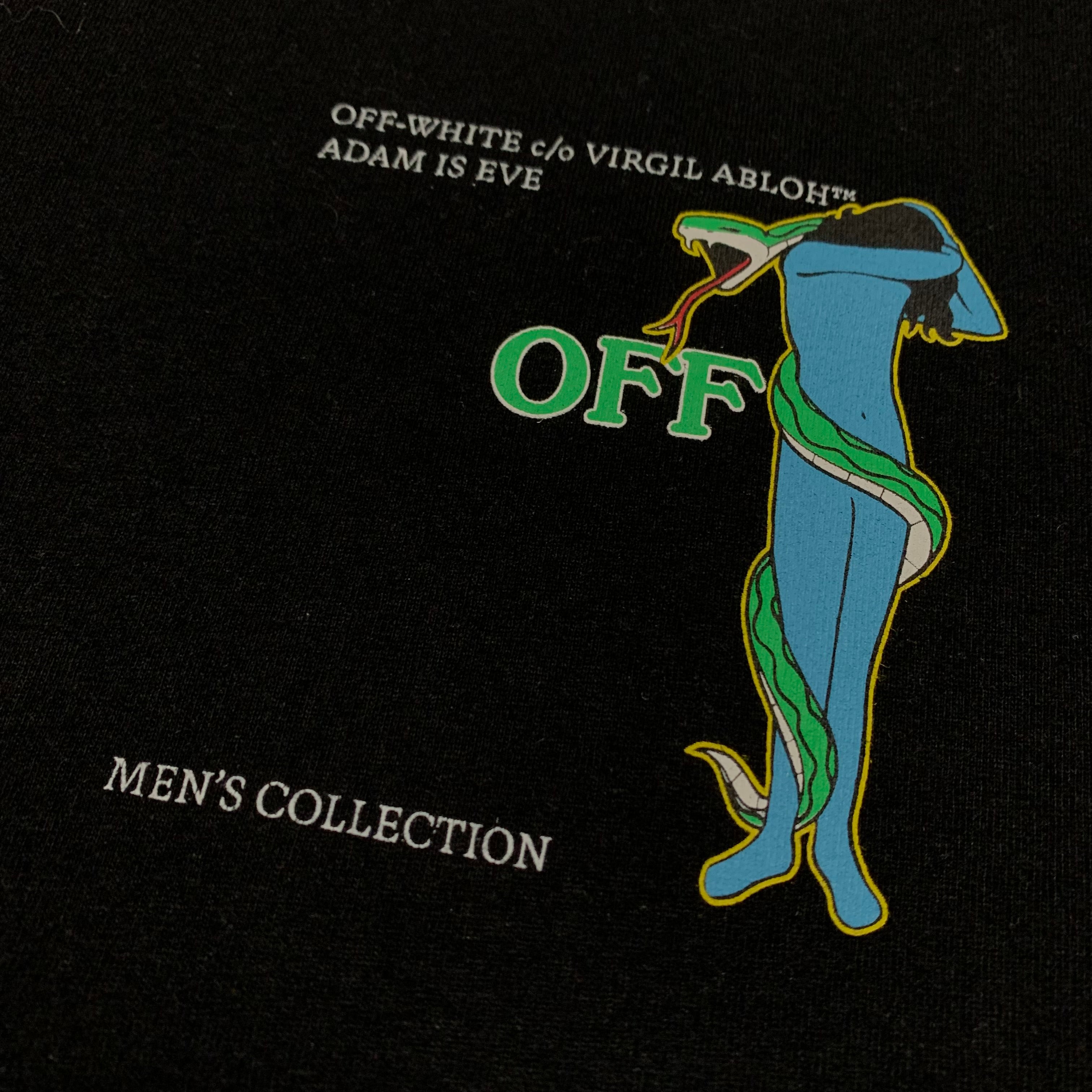 Off White XXL Adam Eve Arrows Black Tee Virgil Abloh