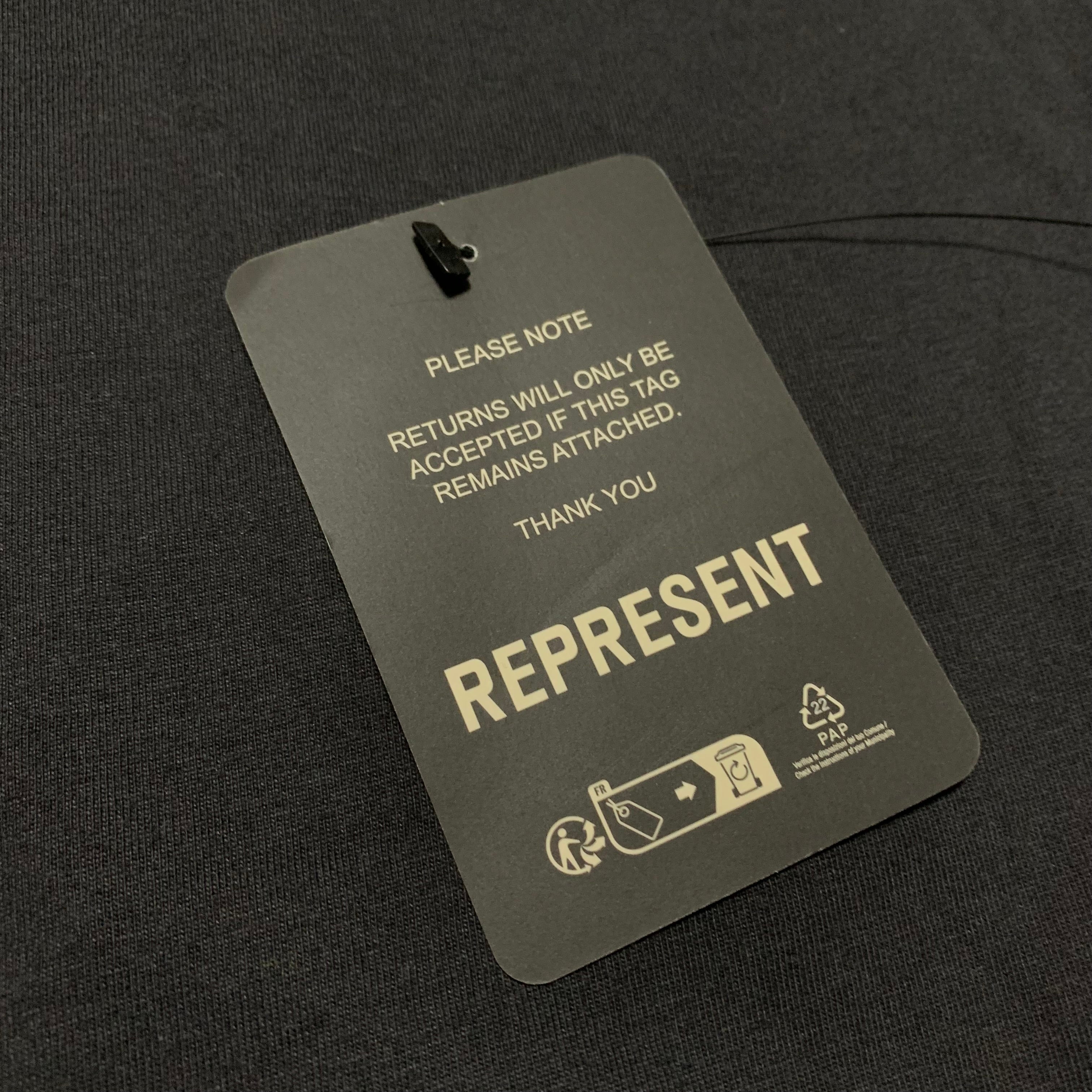 Represent Large Applique Off Black Tee