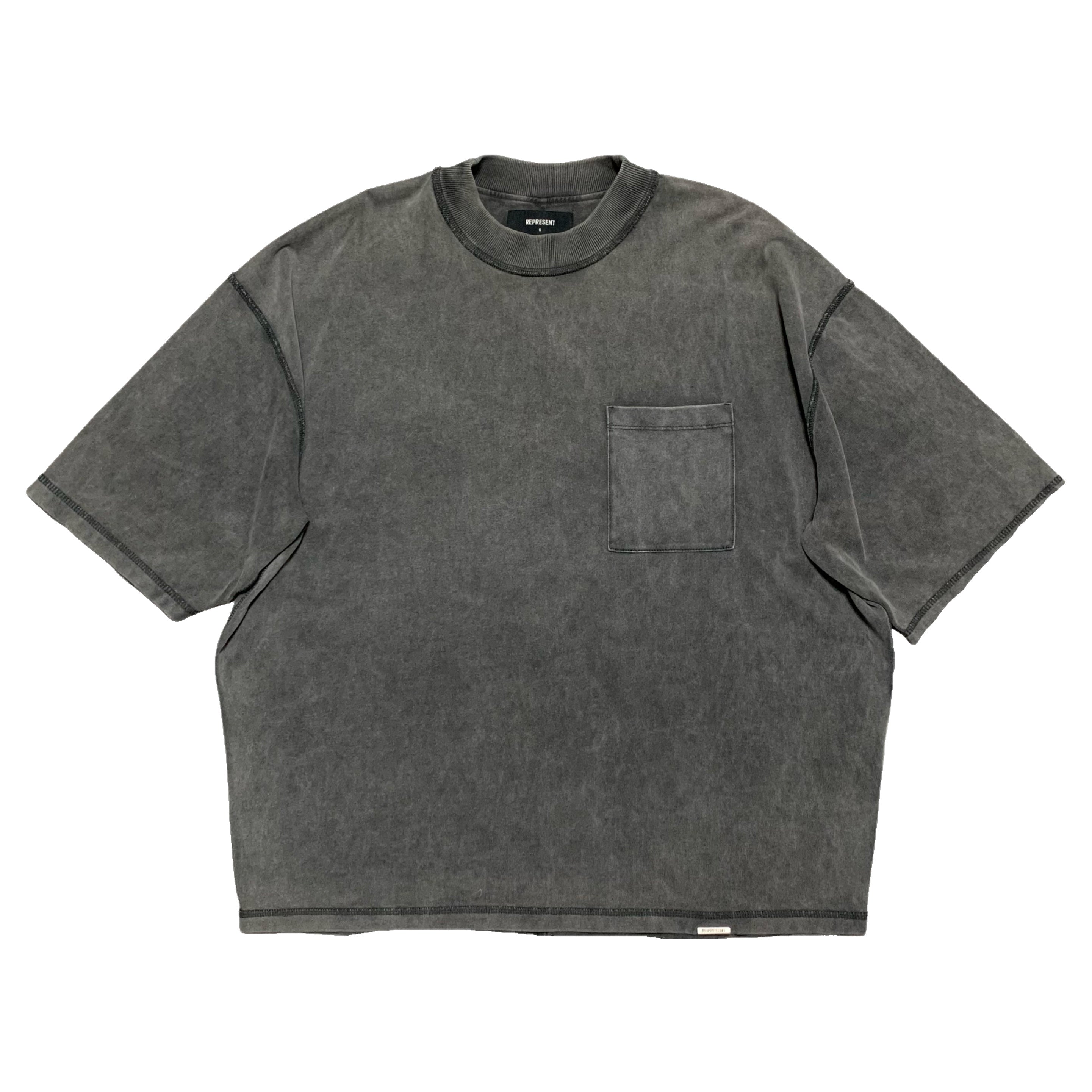 Represent Small Blanks Heavyweight Pocket Vintage Grey Tee