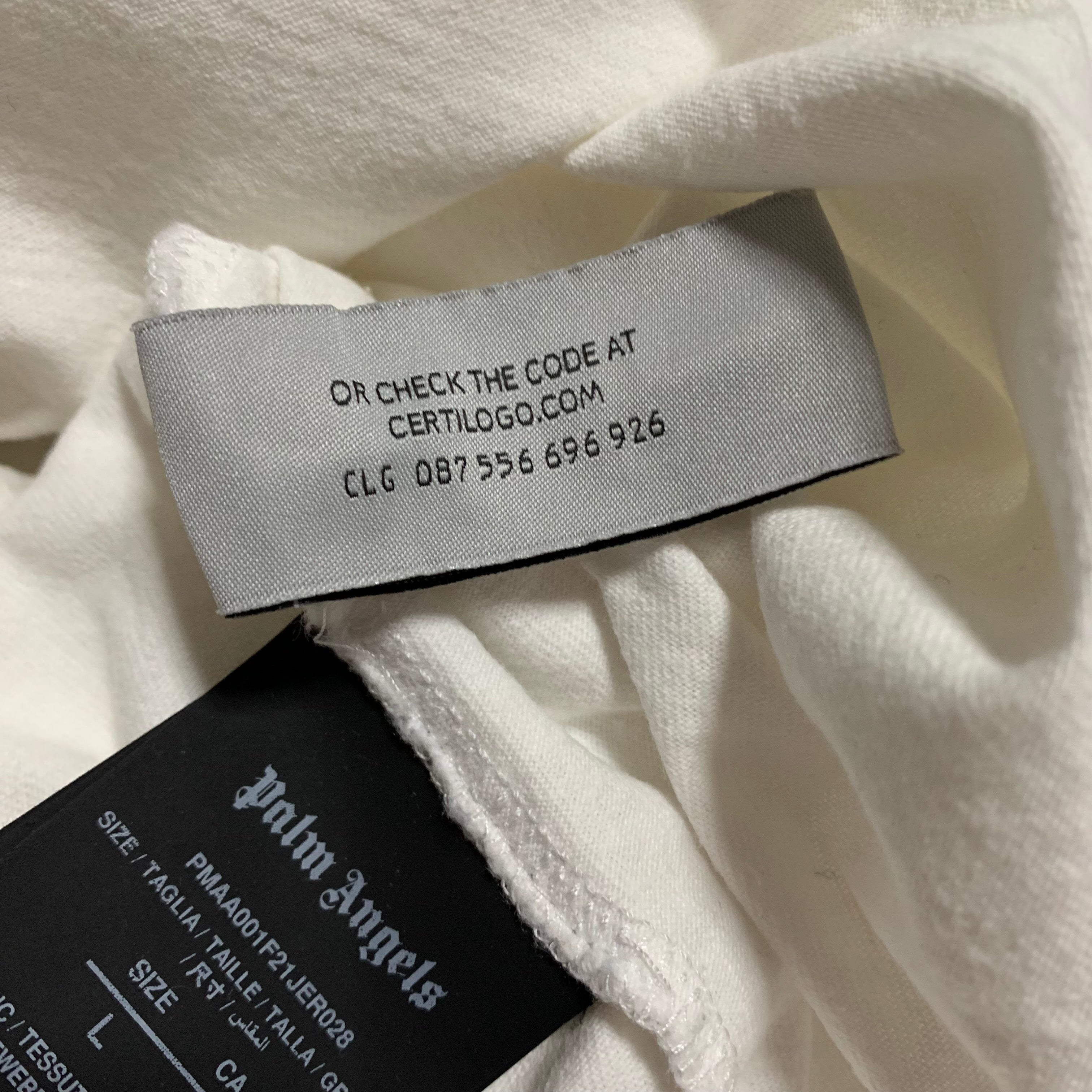 Palm Angels Large Missoni Spray Paint White Tee