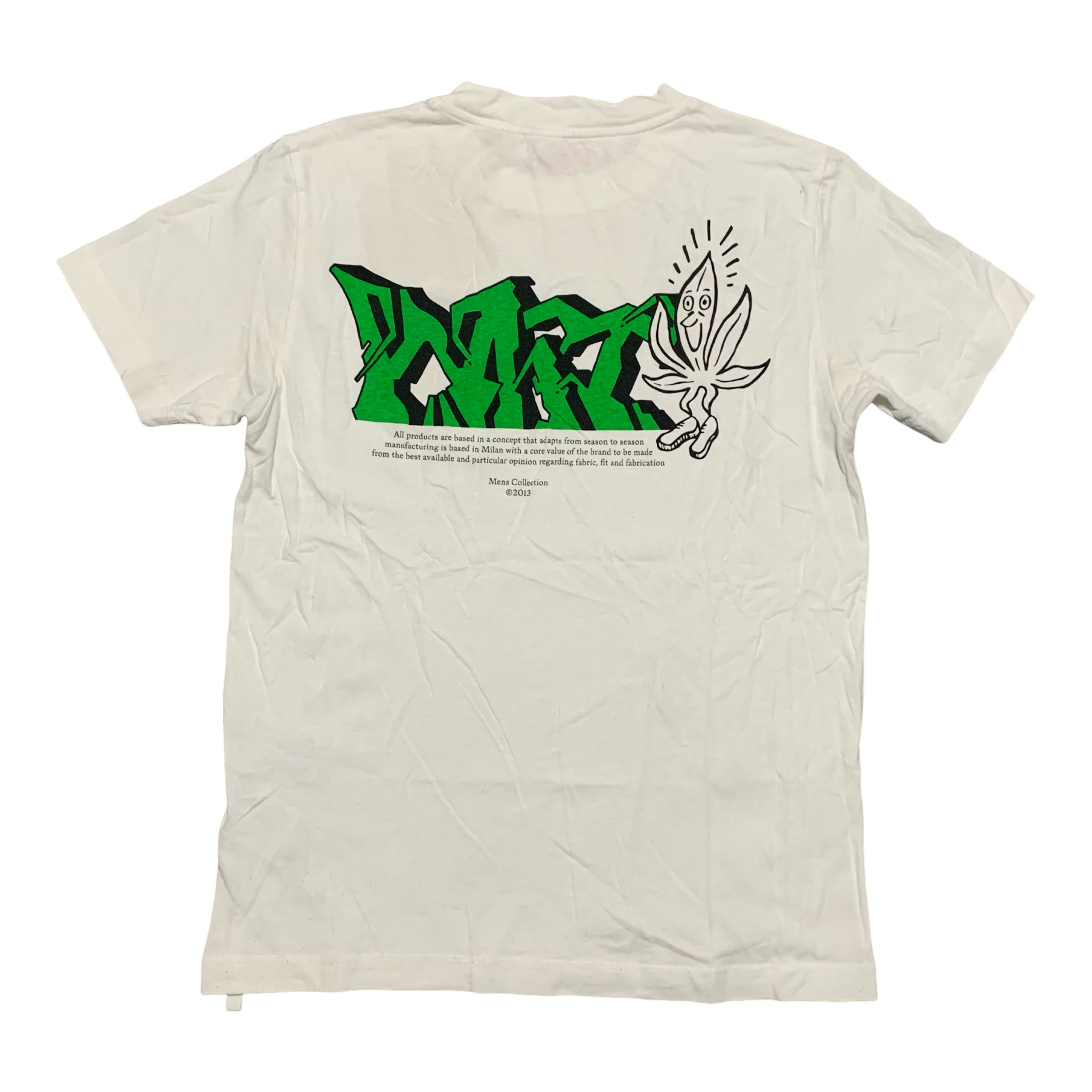 Off White XS Weed Graphic White Tee Virgil Abloh