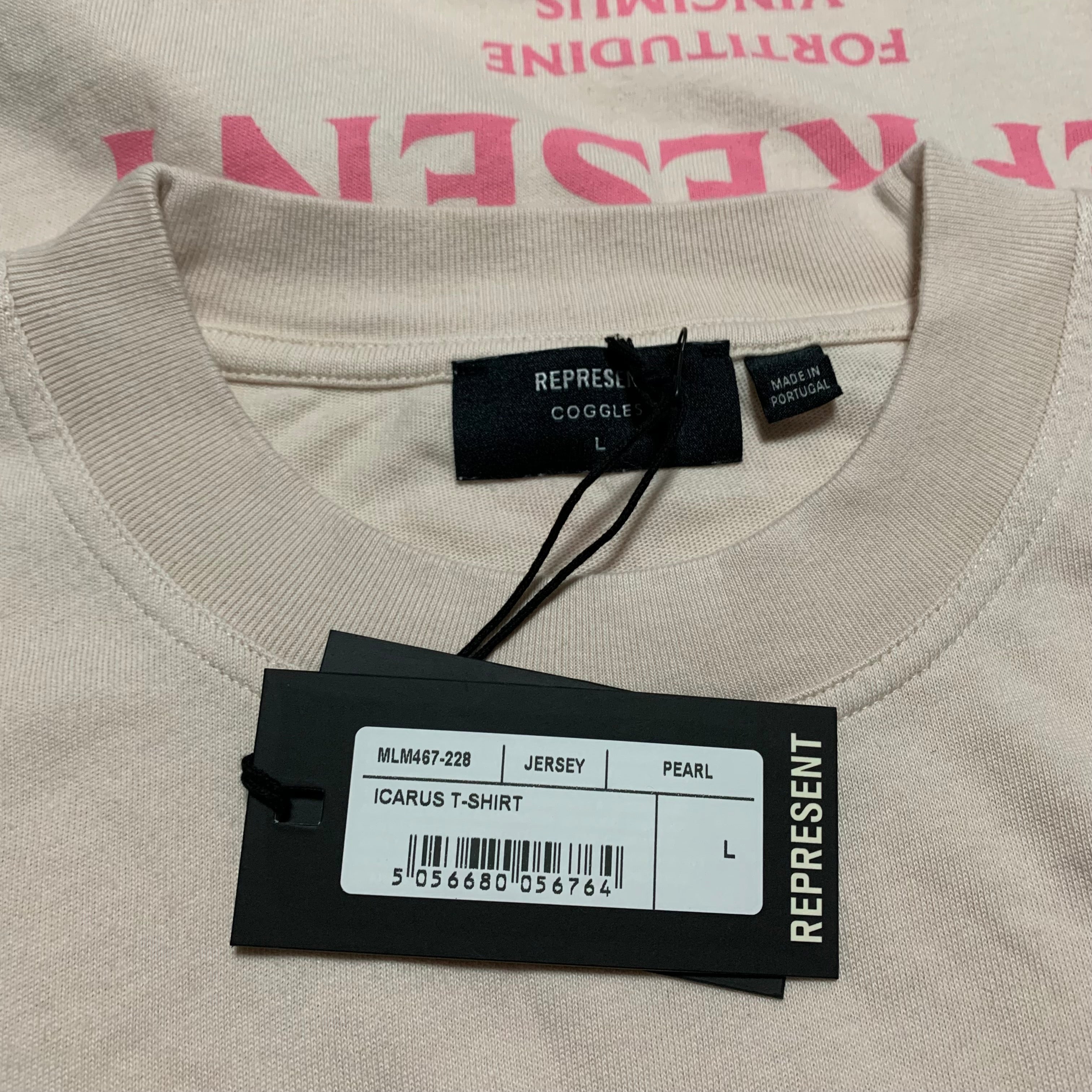 Represent Large Icarus Pink Pearl White Tee Coggles Limited Edition