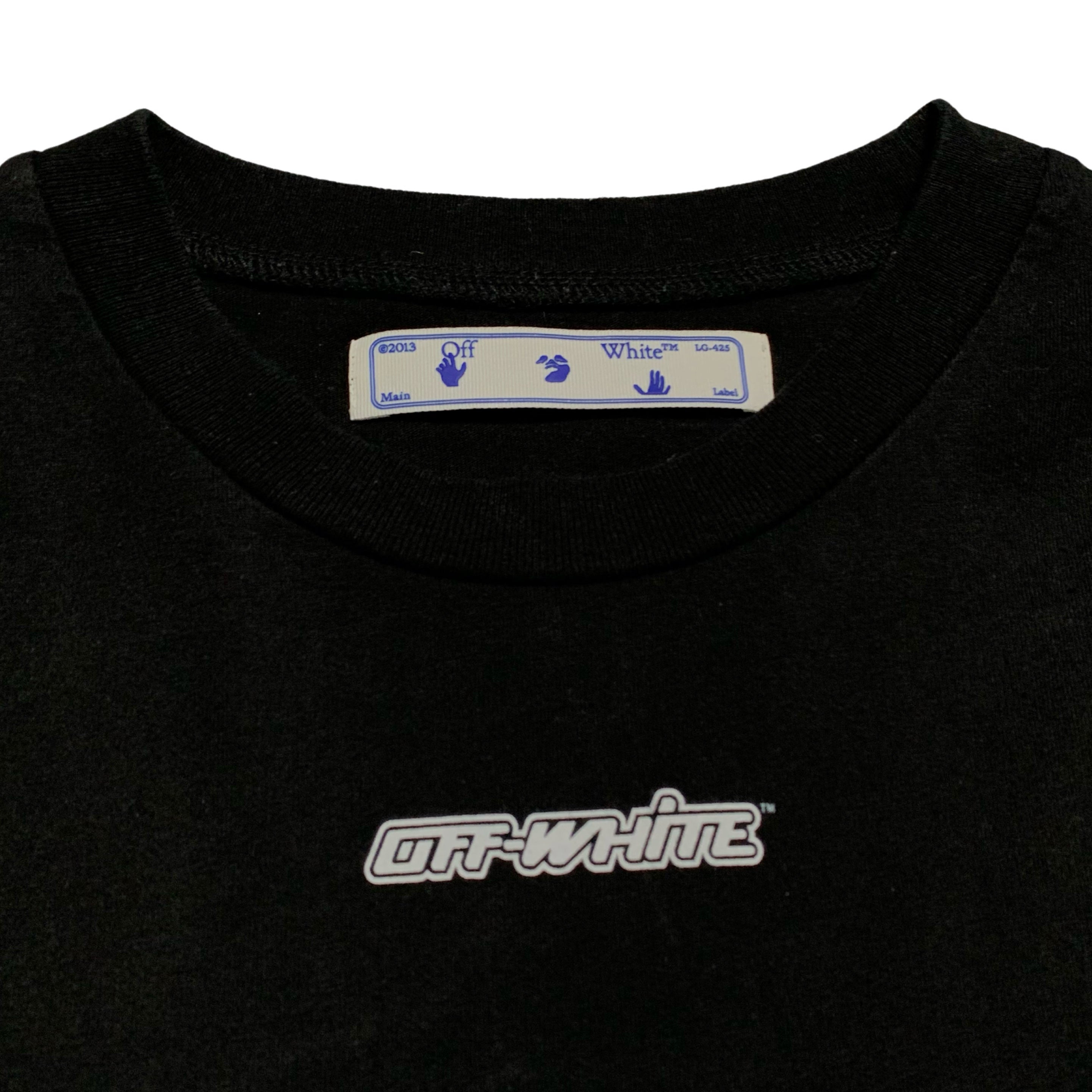 Off White Medium Marker Arrows Black Tee Virgil Abloh Pink Graphic
