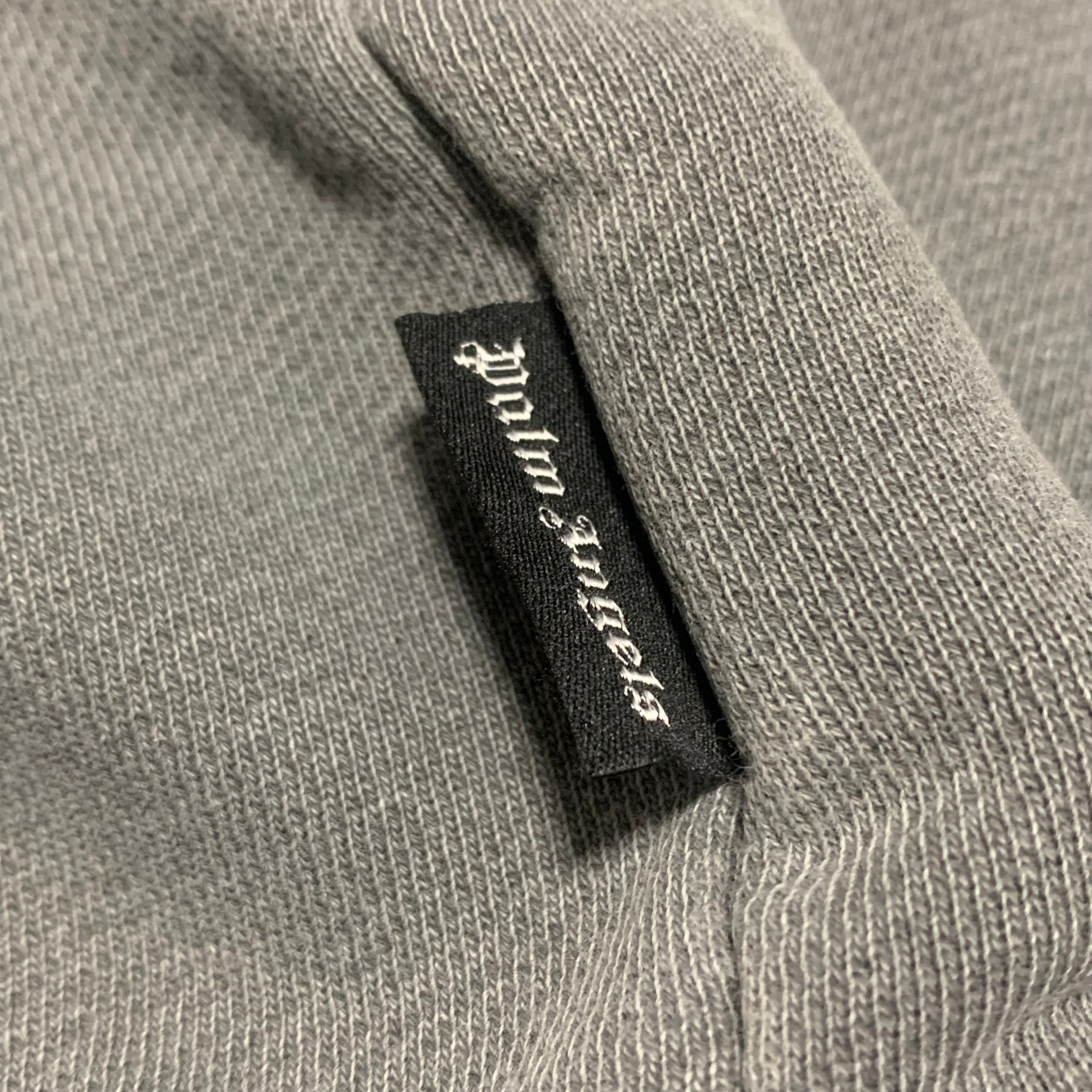 Palm Angels Medium Curved Logo Grey Sweatshirt Crewneck
