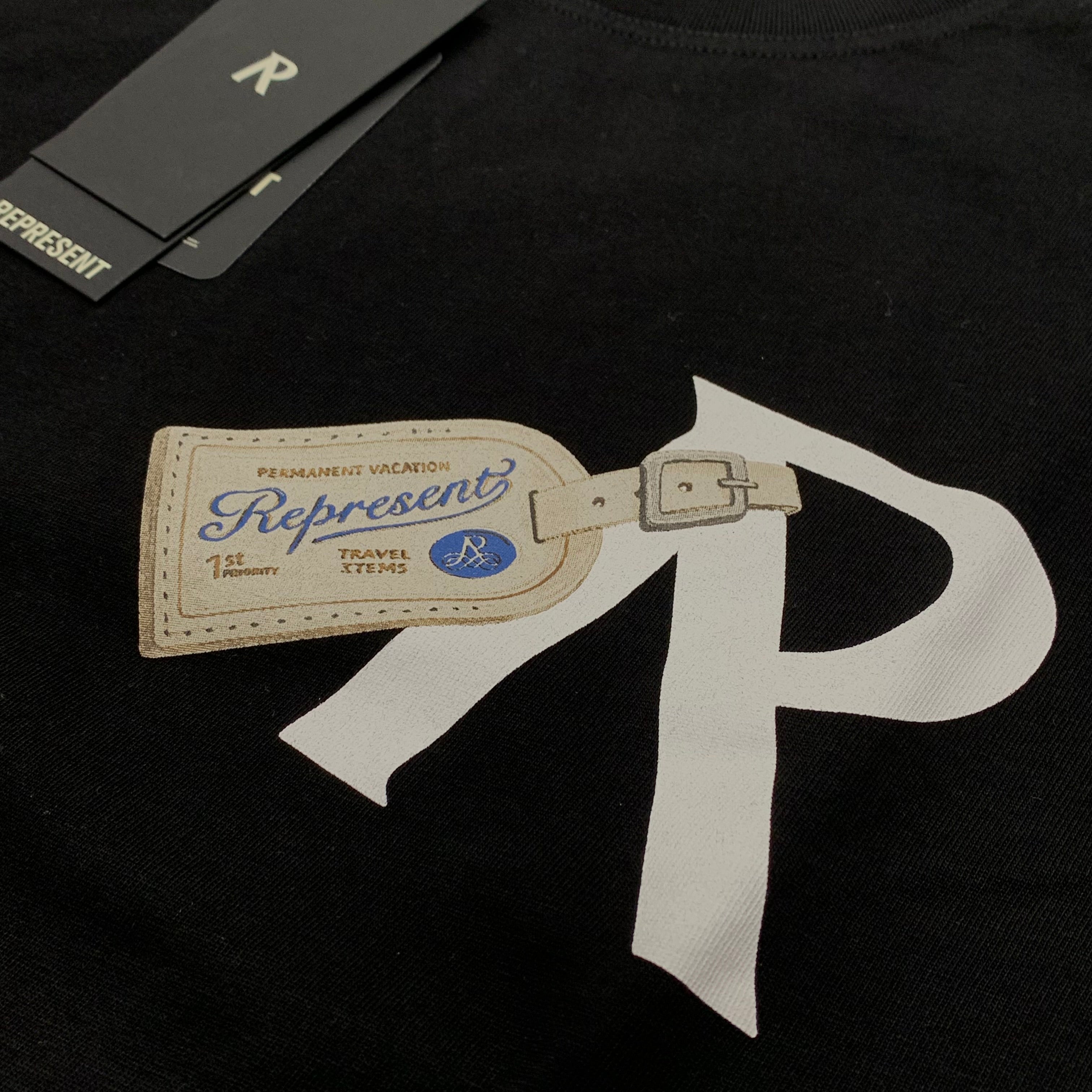 Represent Medium Tee Luggage Tag Jet Black T-Shirt
