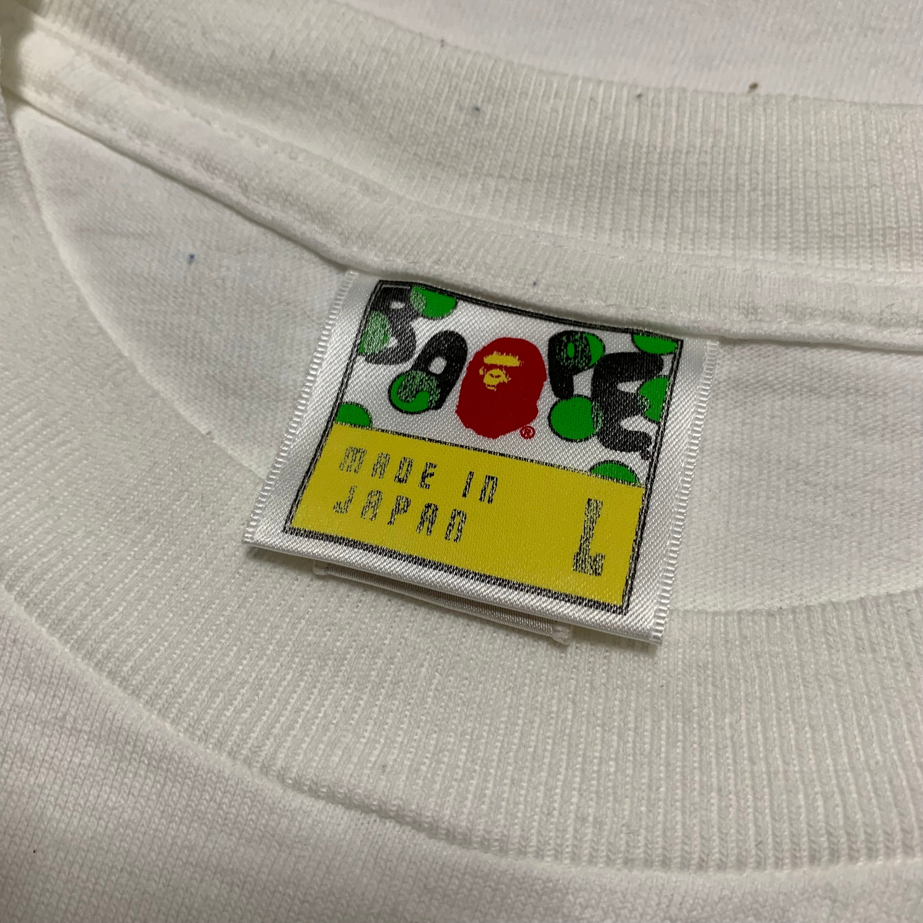 Bape Large Original Fake White Tee A Bathing Ape 2010