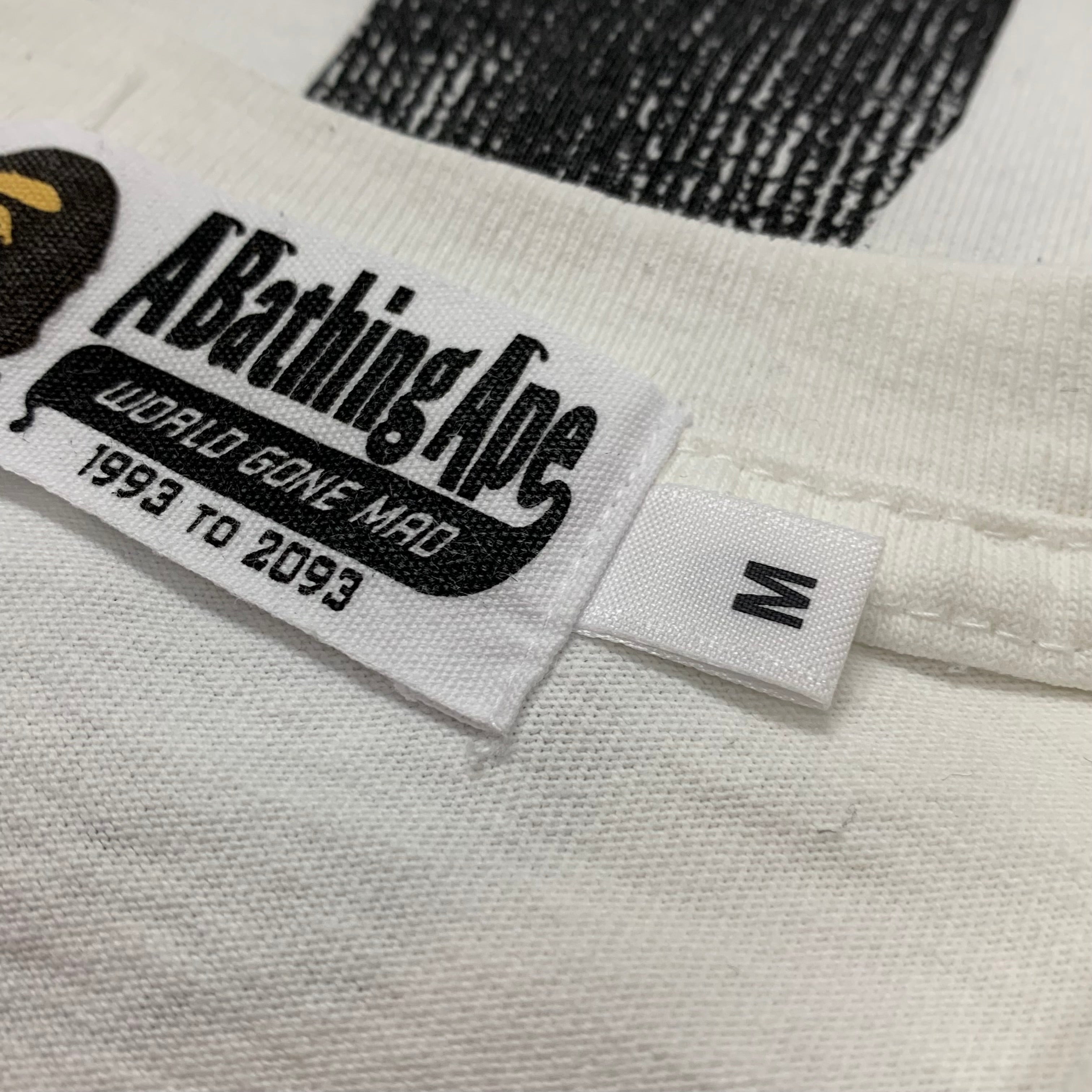Bape Medium Tee Union Pigment Dyed Ape Head White T-Shirt A Bathing Ape