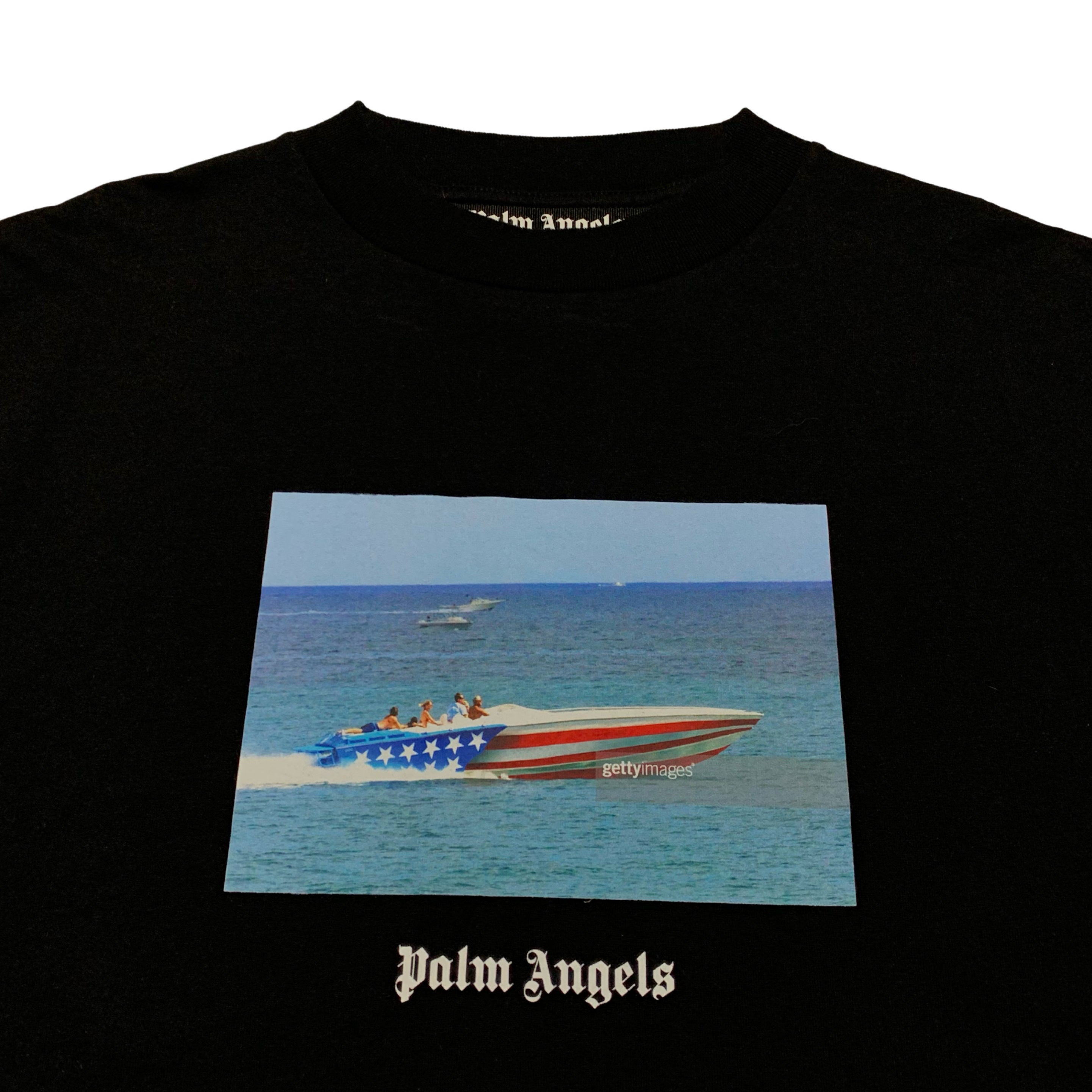 Palm Angels Medium Speedboat USA Black Tee
